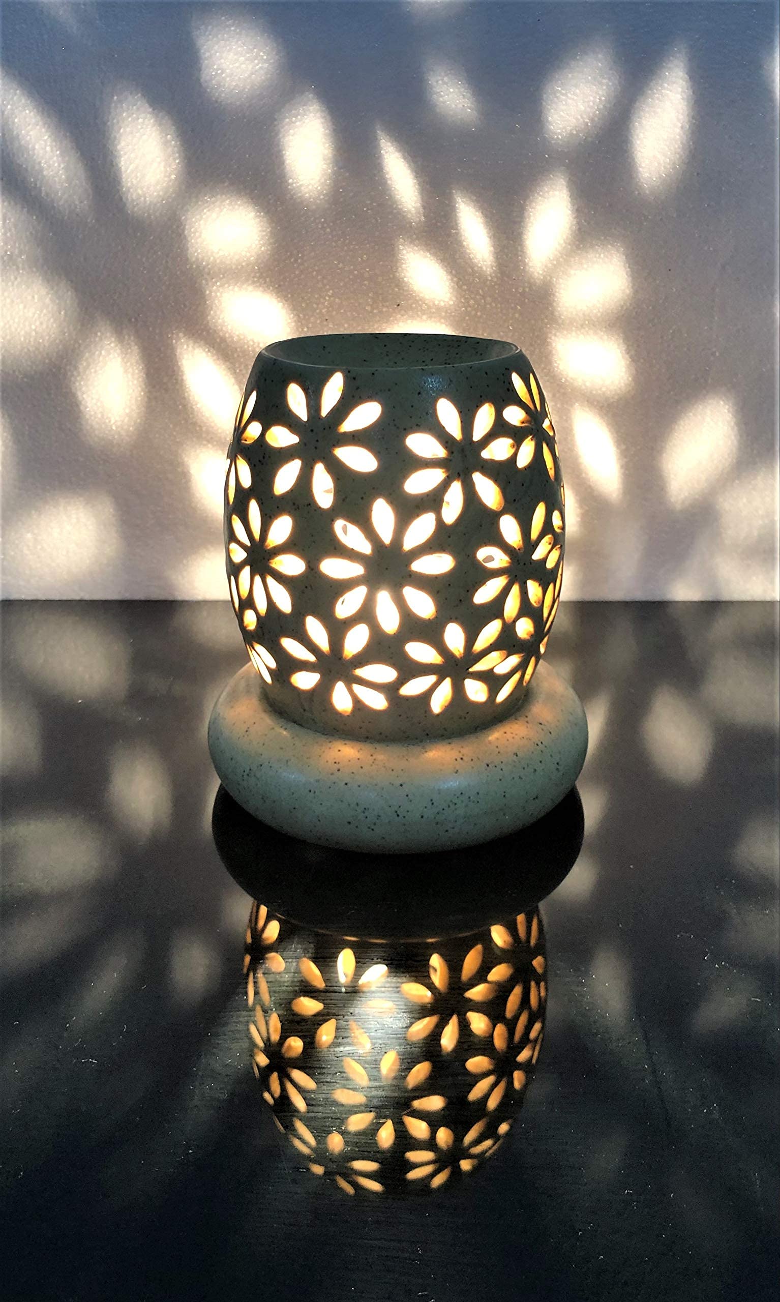 Ancient Style Ceramic Electric Aroma Oil Diffuser with Extra Bulb - Handcrafted Essential Oil Burner & Fragrance Lamp for Home Decor, Yoga, Spa, and Relaxation
