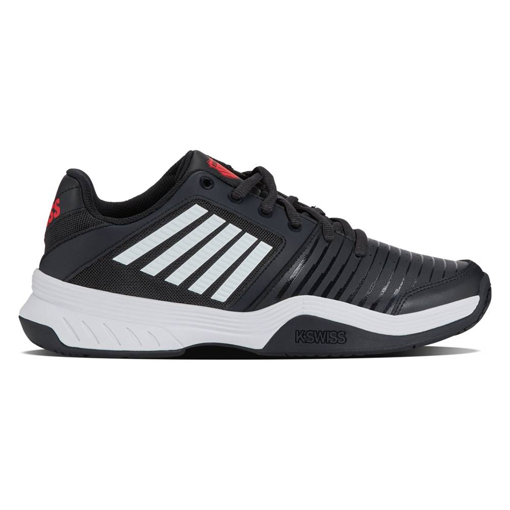 K Swiss Court Express All Court Men's Tennis Shoes - Breathable Comfort for Hard Court & Clay Court Play (Stretch Limo/White) | Perfect for Competitive Matches & Casual Training