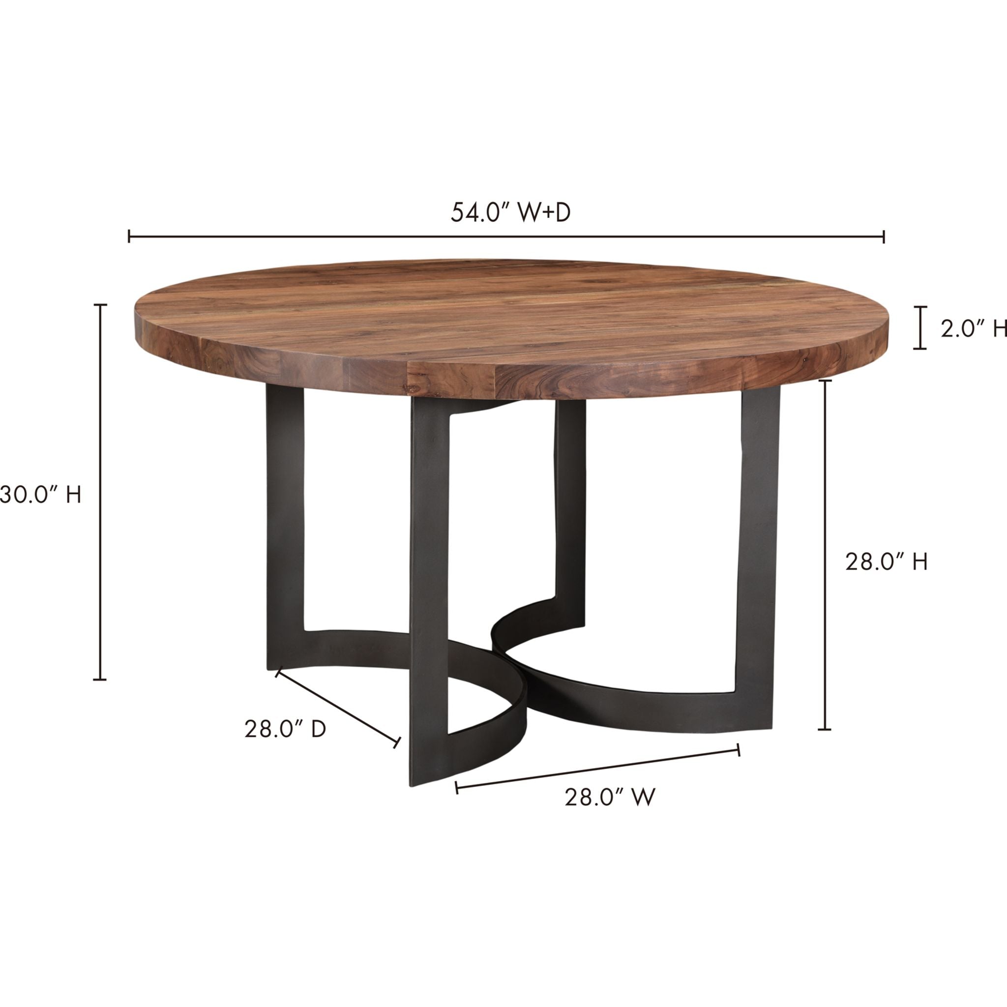 Modern Smoked Bent Dining Table - Elegant Wooden Kitchen Table for 6 - Perfect for Small Spaces, Dining Rooms & Open-Concept Living Areas