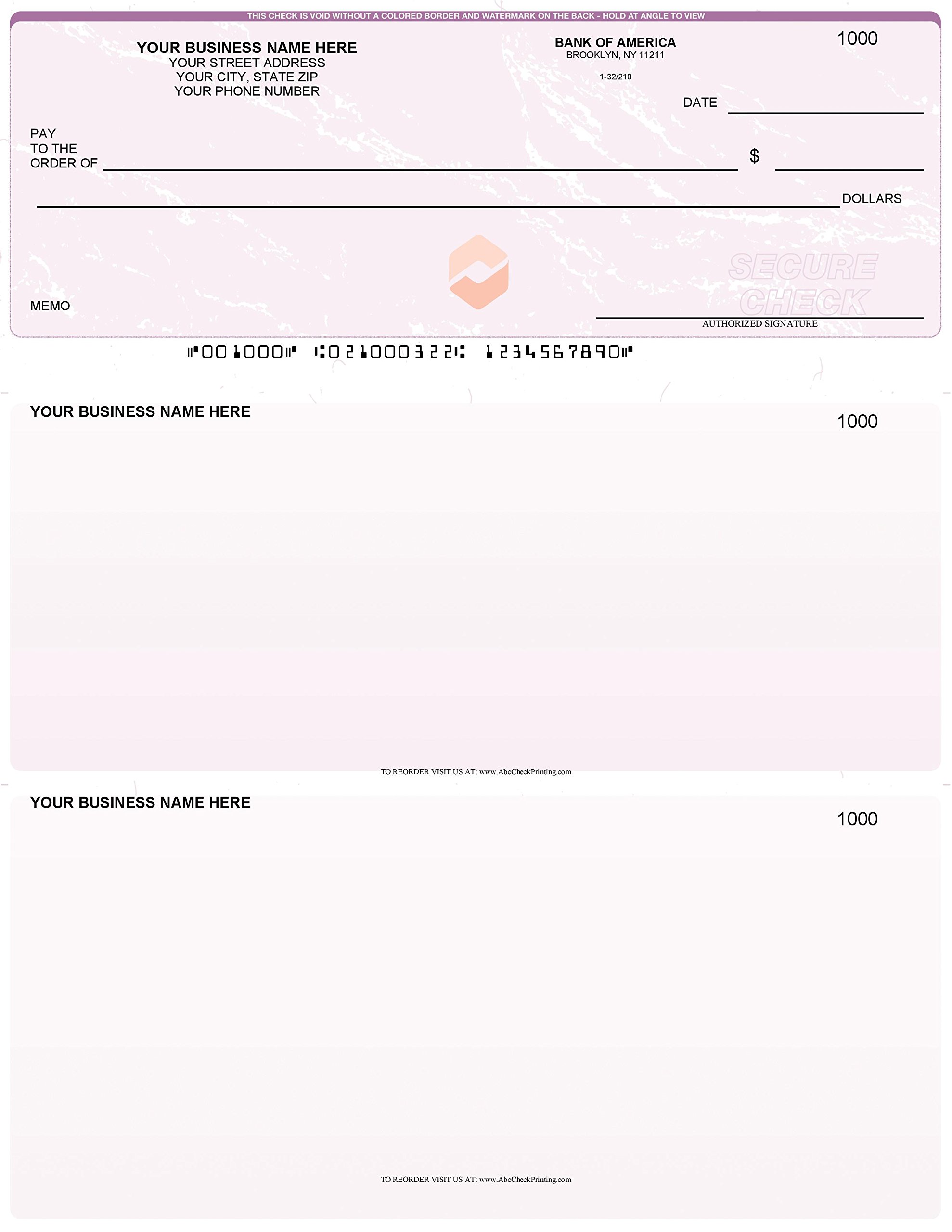 ABC Computer Checks Compatible with QuickBooks - 250 Sheets, Purple Checks on Top | Perfect for Small Business Accounting & Office Use
