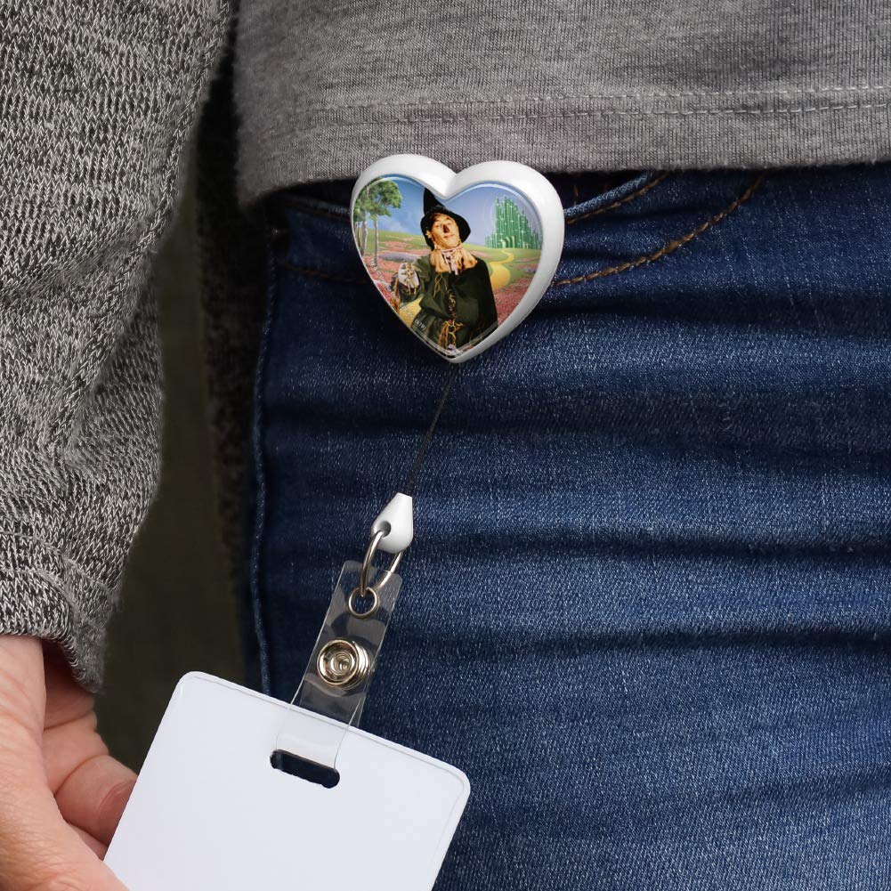 Wizard of Oz Scarecrow Heart Lanyard - Retractable Badge Reel with ID Card Holder for Teachers, Nurses & Event Staff - Perfect for Conventions, Hospitals & Workplaces