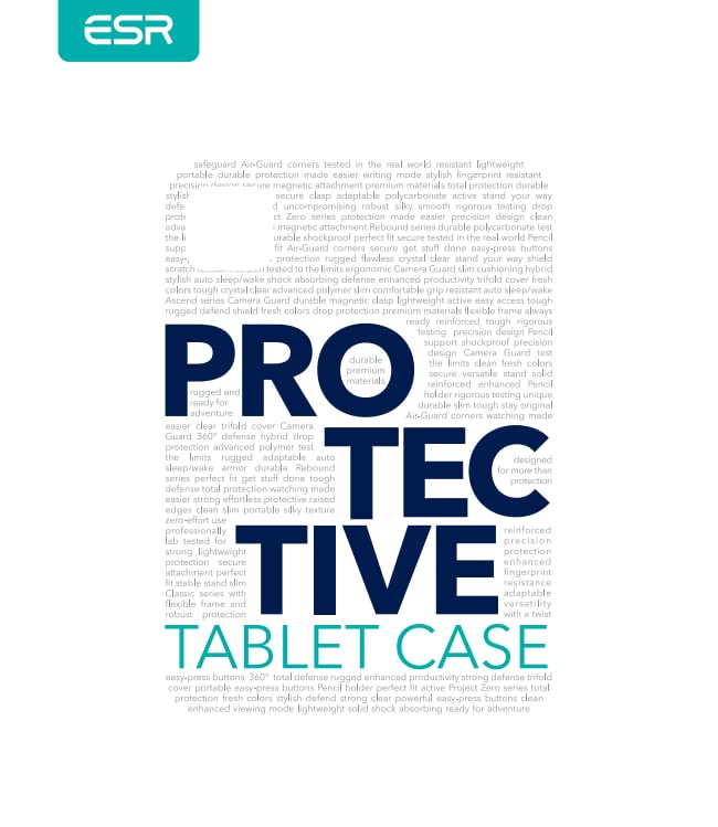 ESR Magnetic iPad Air 11 Inch Case for M3/M2 (2025/2024/2022/2020 Models) - Slim Trifold Stand Cover with Pencil Pro & USB-C Pencil Support, Durable Protective Shell in Grey - Perfect for Work, Travel & Home Use
