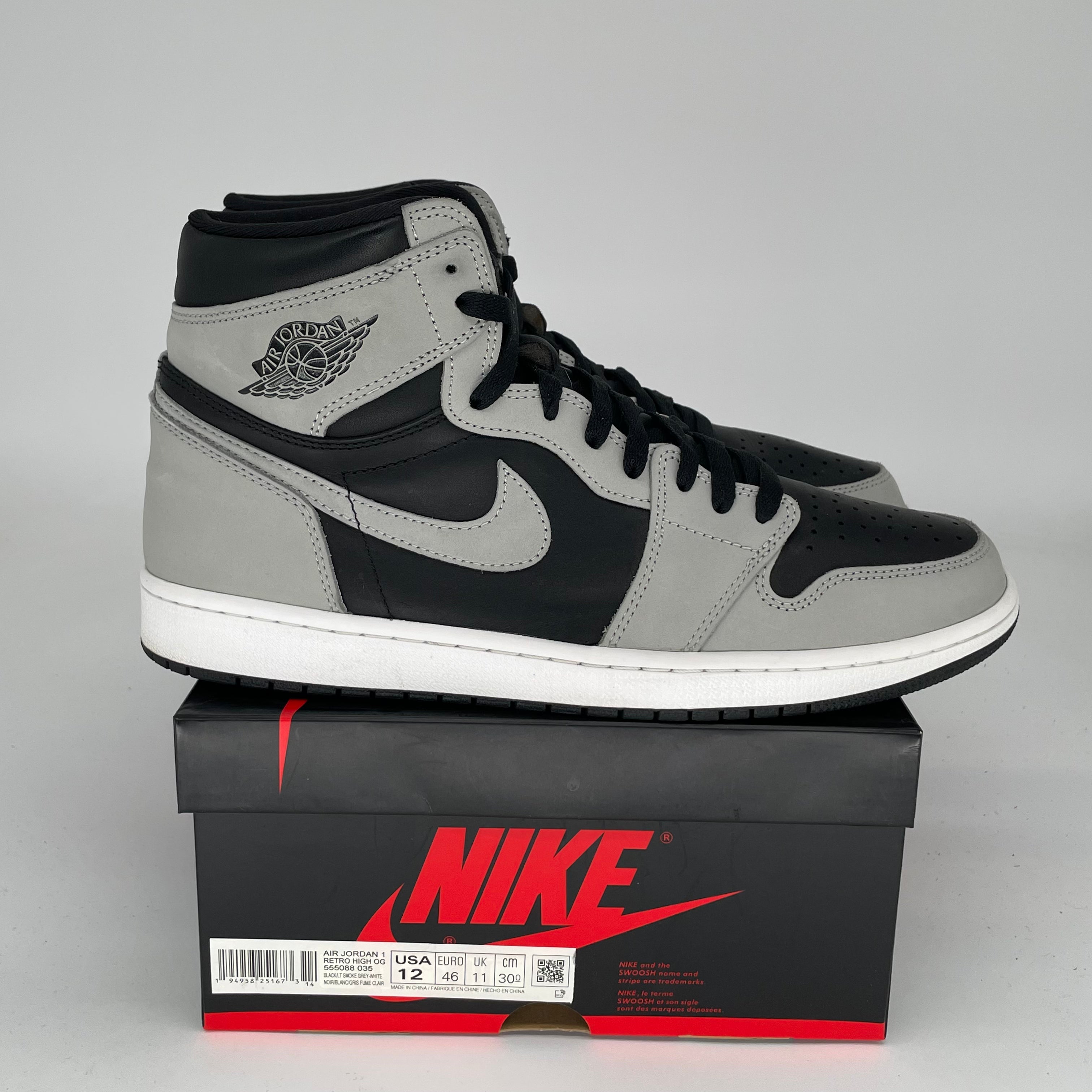 Original Title: AIR JORDAN 1 SHADOW 2.0 SIZE 12 555088 035   Optimized Title: **Air Jordan 1 Shadow 2.0 Sneakers - Men's Size 12 (555088-035) - Retro High-Top Basketball Shoes for Casual Wear & Street Style**