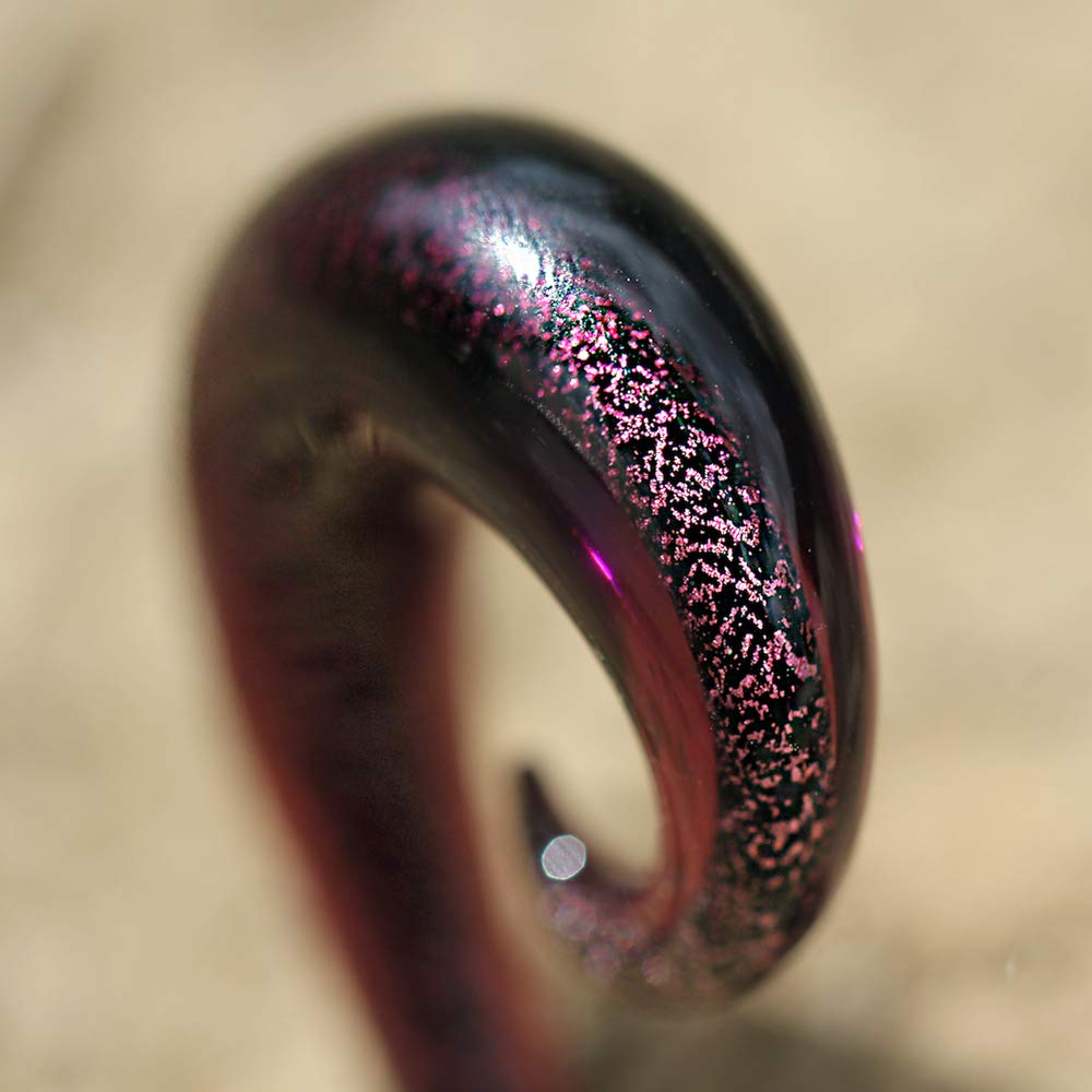 Golden Purple Spiral Glass Taper Candles - Elegant Home Decor for Weddings & Parties