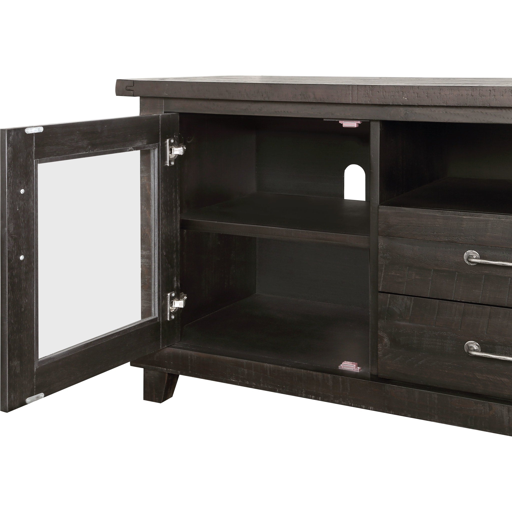 Yosemite Solid Wood Two-Drawer Media Console in Cafe Brown - Stylish TV Stand for Living Room, Bedroom & Home Theater