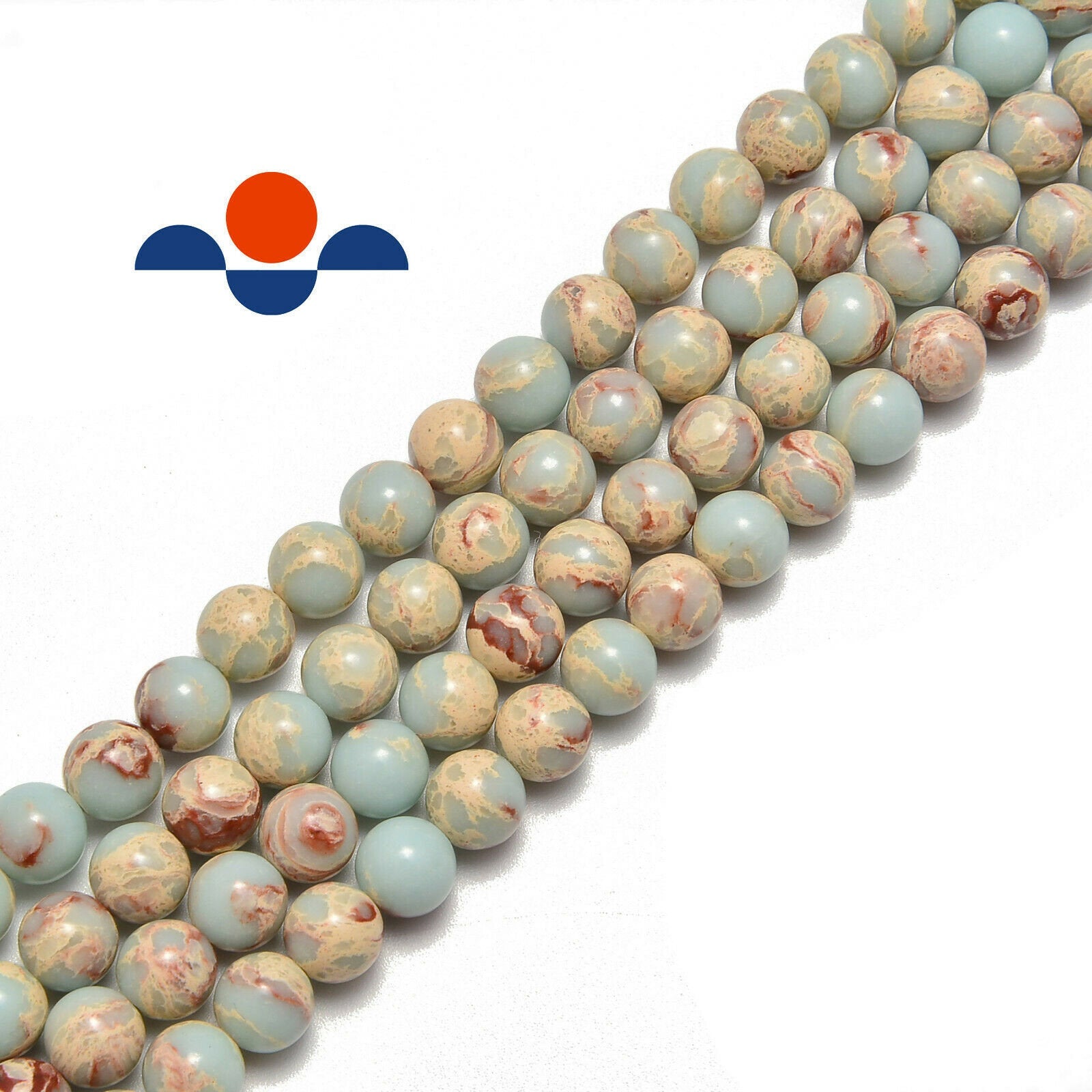 Light Green Aqua Terra Jasper Smooth Round Beads 4mm 6mm 8mm 10mm 15.5 Inch Strand - DIY Jewelry Making, Bracelet & Necklace Craft Supplies for Beaders