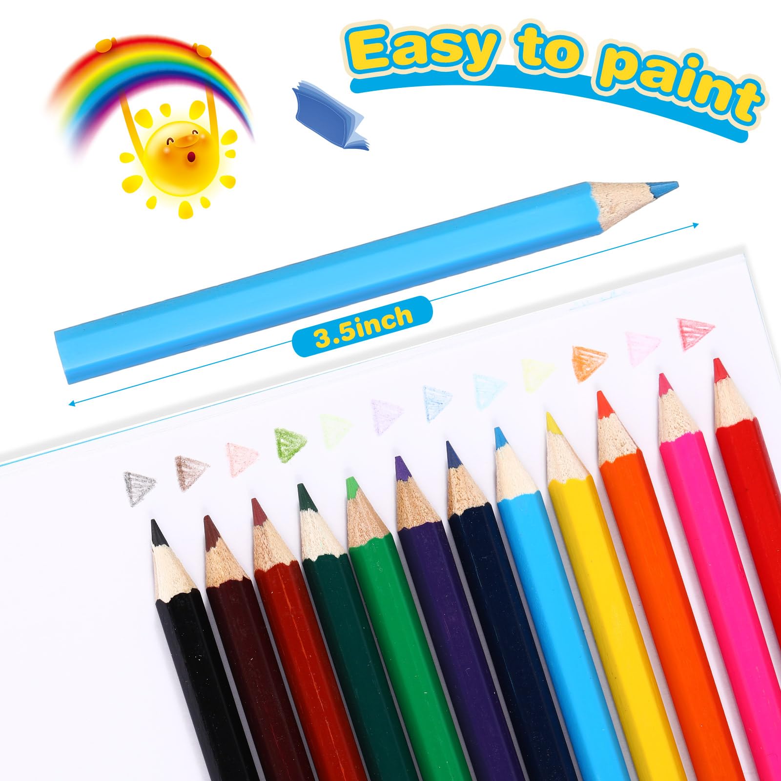 24 Pack Bulk Colored Pencils Set for Kids - 144 Pcs Art Supplies with Mini Notebooks & Thank You Cards - Perfect for Birthday Party Favors, Classroom Rewards & Creative DIY Projects