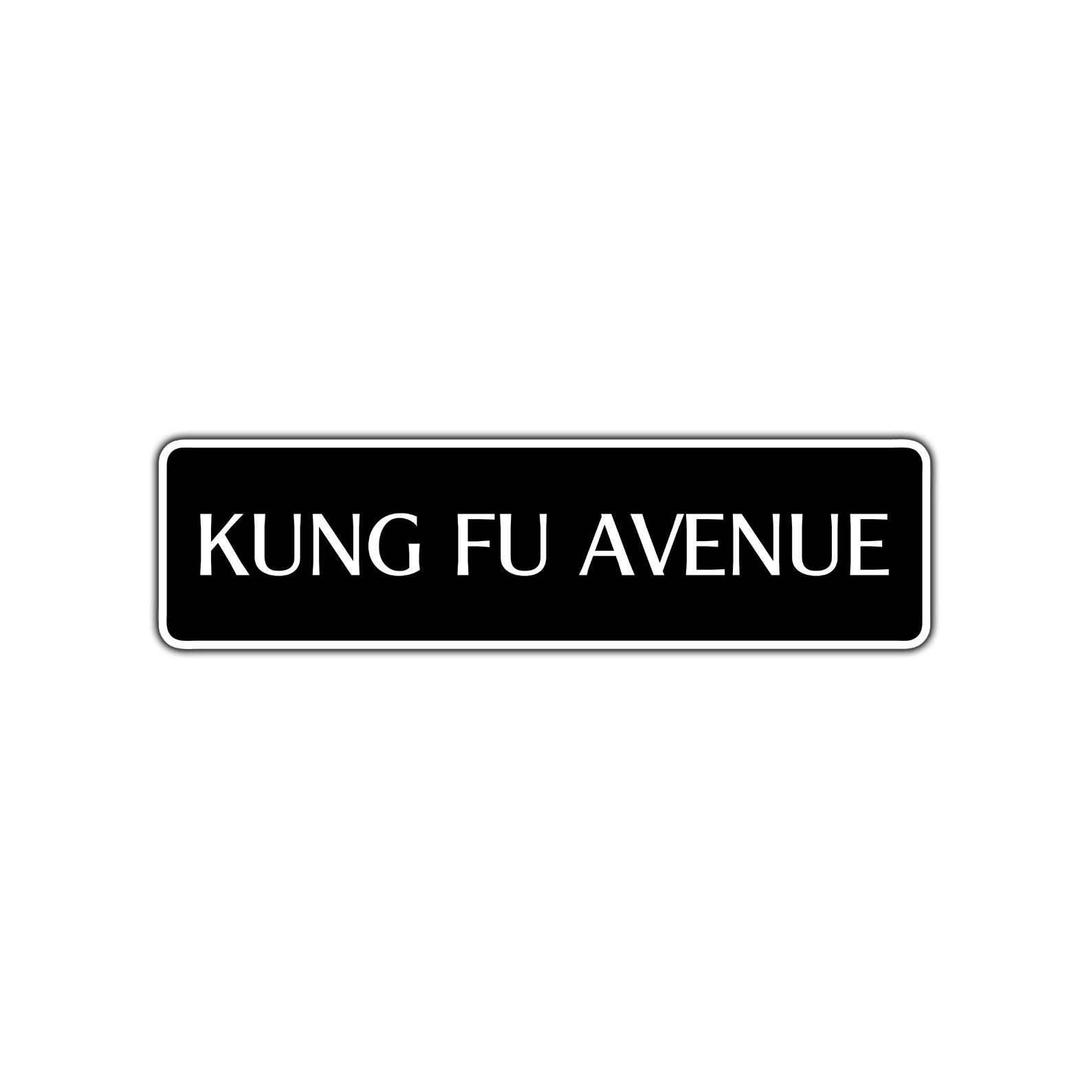 Kung Fu Avenue Street Sign - Martial Arts Decor for Karate, Taekwondo, Jujutsu & Senshido Dojo - 4x18 Inch Metal Wall Art - Perfect for Martial Arts Studio, Gym & Home Decor