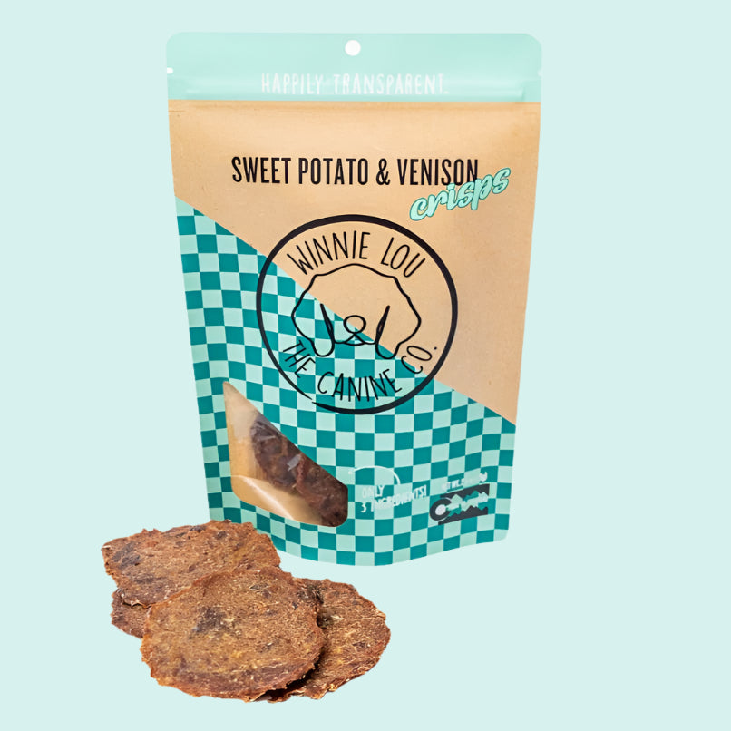 Premium Sweet Potato & Venison Dog Treats - All-Natural, Grain-Free, High-Protein Snacks for Dogs - Perfect for Training, Rewards & Dental Health