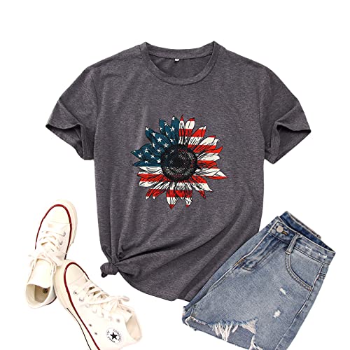 Usa Flag Sunflower Gray