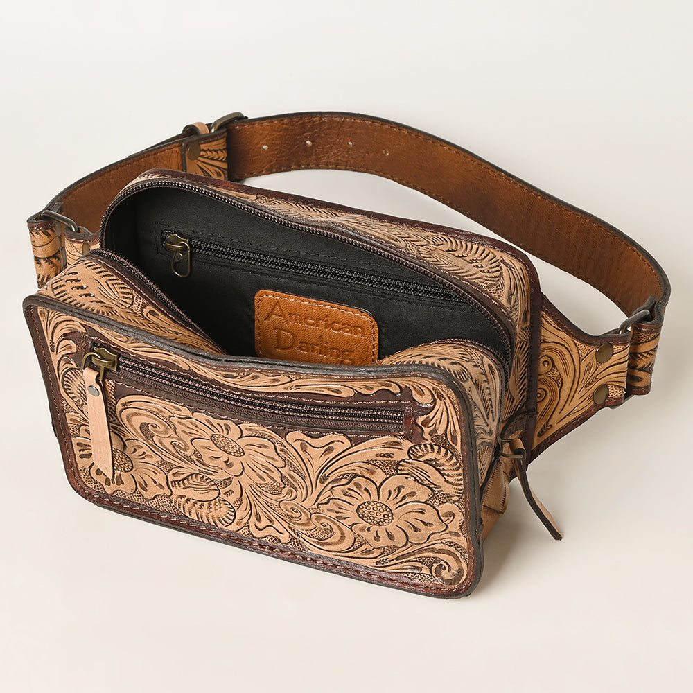 American Darling Genuine Leather Women's Western Handbag - Hand Tooled Cowhide Purse for Casual Outings, Rodeo Events & Country Style Fashion Accessories