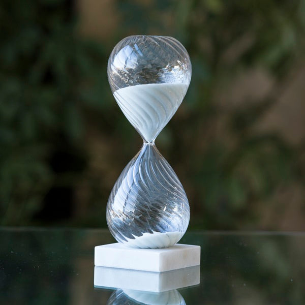 45 Minute Freestanding Hourglass - Black or White - Perfect for Home Decor, Office Desk, and Time Management Tool