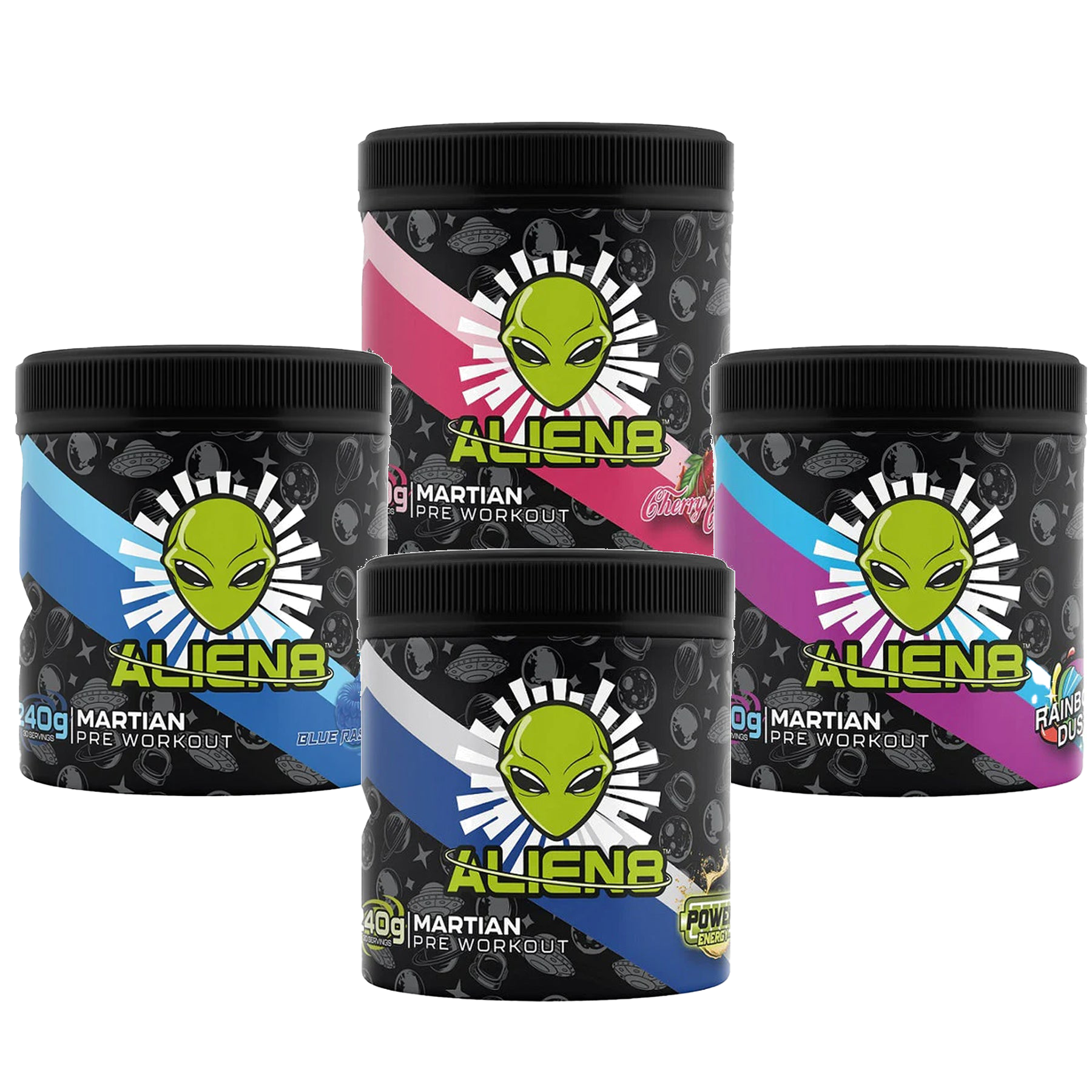 Alien8 Martian Pre Workout Powder 240g - Energy Booster for Gym & Fitness Enthusiasts | Supports Focus & Endurance for Intense Workouts