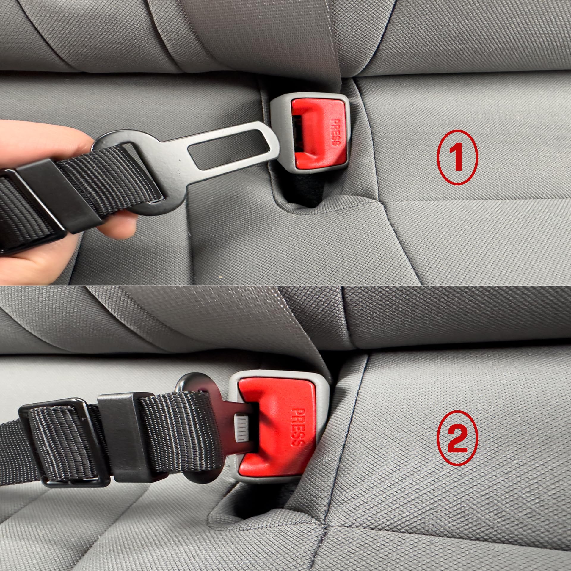 **PawSafe Retractable Adjustable Dog Car Seatbelt - Heavy Duty Elastic Pet Safety Harness with Travel Bowl - Secure & Comfortable for Small Medium Large Dogs - Perfect for Road Trips & Daily Commutes (Black Belts & Bowl)**