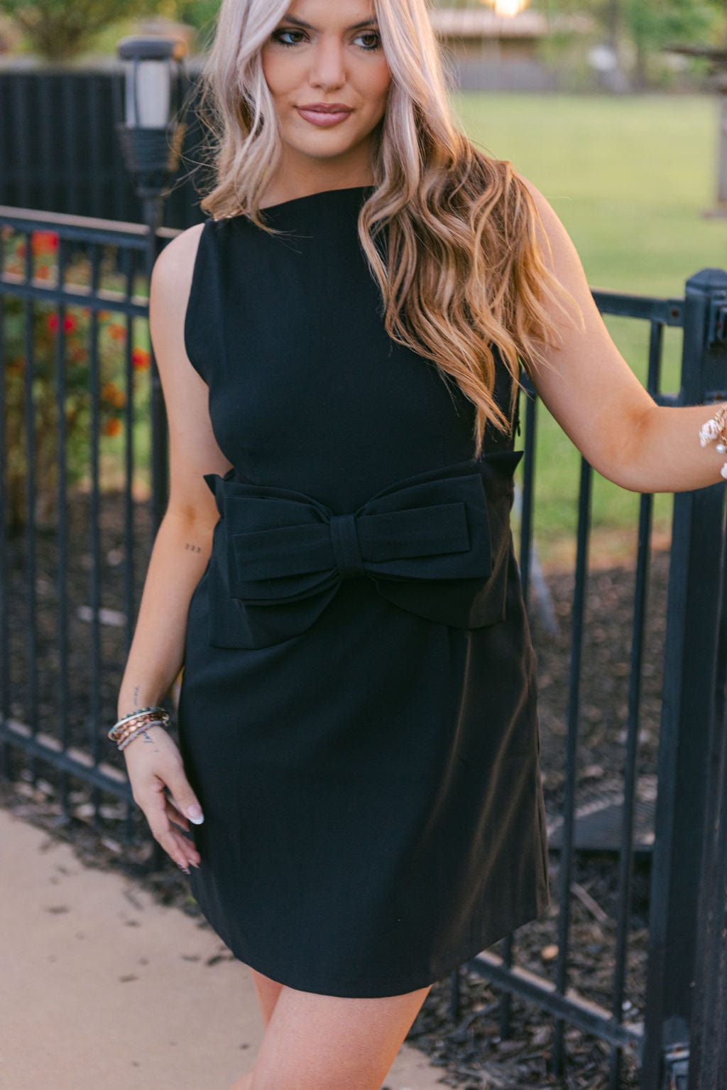 Elegant Black Sleeveless Bow Detail Mini Dress for Women - Perfect for Cocktail Parties, Date Nights & Summer Outings