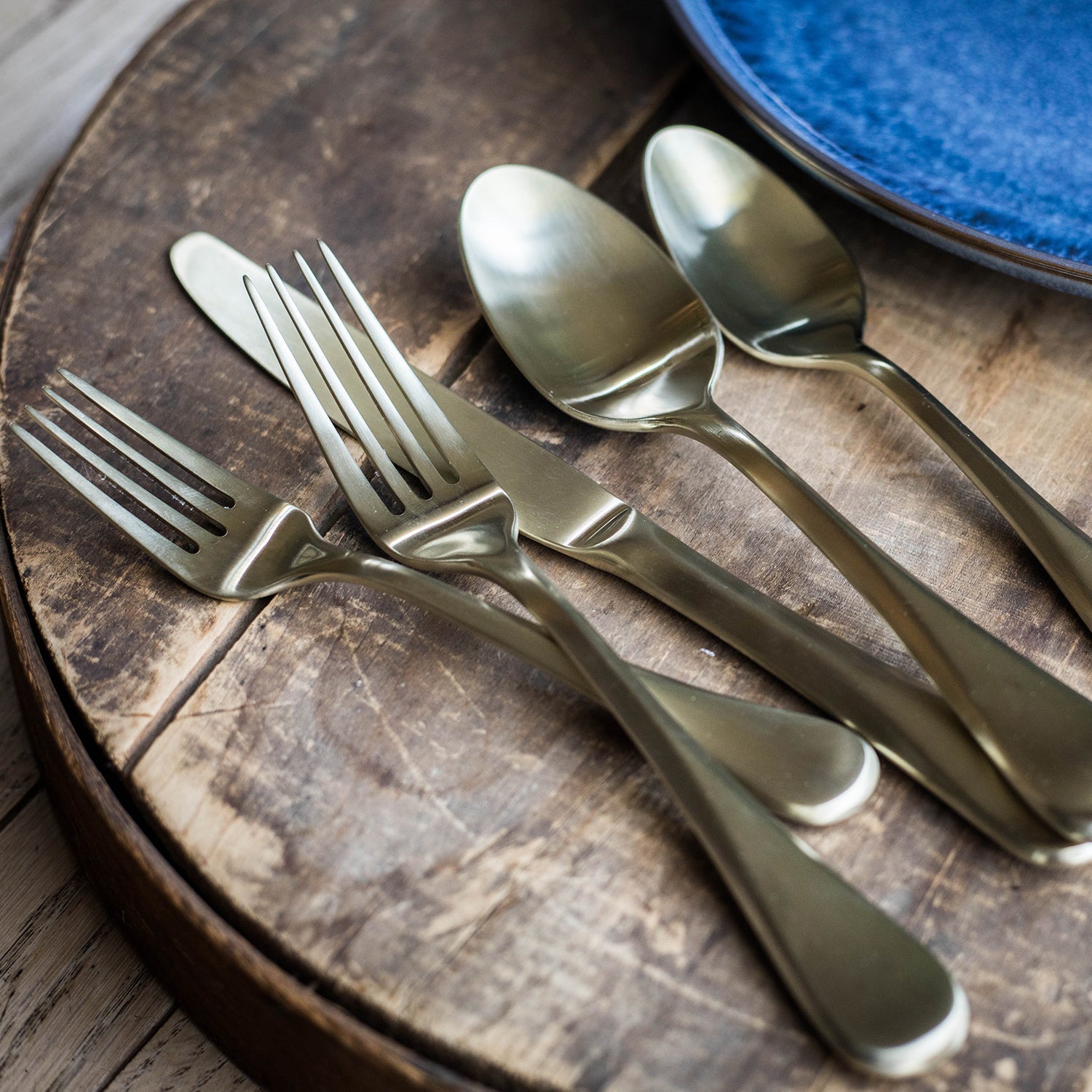 Eloquence Champagne Satin 20-Piece Flatware Set - Elegant Stainless Steel Cutlery for Fine Dining, Wedding Gifts & Special Occasions