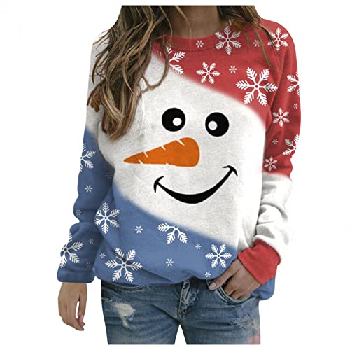 Women's Christmas Sweatshirts & Hoodies - Cozy Loose Fit Fall Hooded Sweaters & Tops for Plus Size | Holiday Party, Casual Outing, Gift Giving
