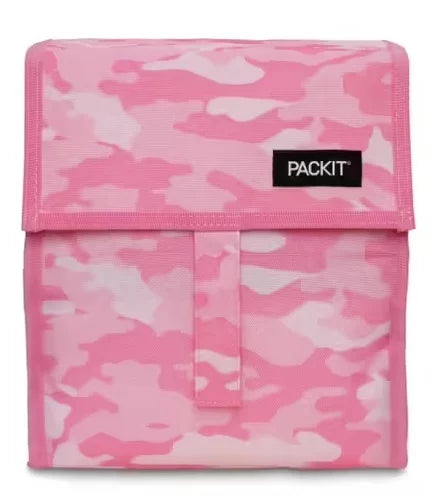 PackIt Freezable Lunch Bag - Insulated Cooler for Work, School & Picnics | Leak-Proof & Reusable | Pink Camo Design | Perfect for Kids & Adults