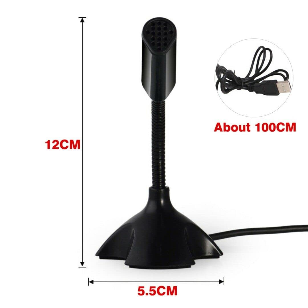 1PC USB Mini Desktop Microphone Stand for PC Laptop Computer Notebook - Clear Sound Quality for Online Meetings, Gaming, Podcasting & Video Recording