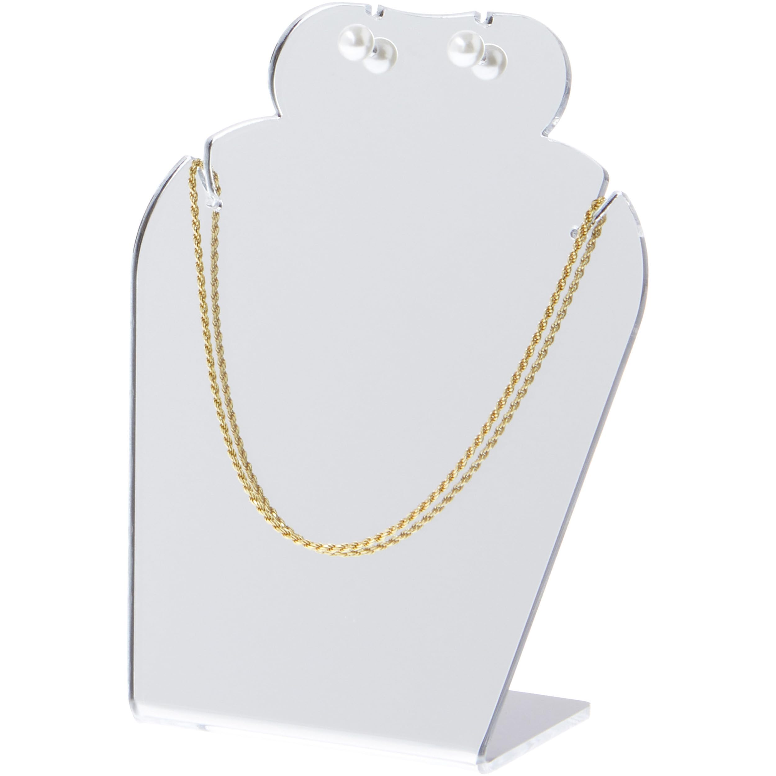 Plymor Acrylic Jewelry Display Stand - Mirror Finish Necklace & Earring Holder (6 Pack) - 4.625