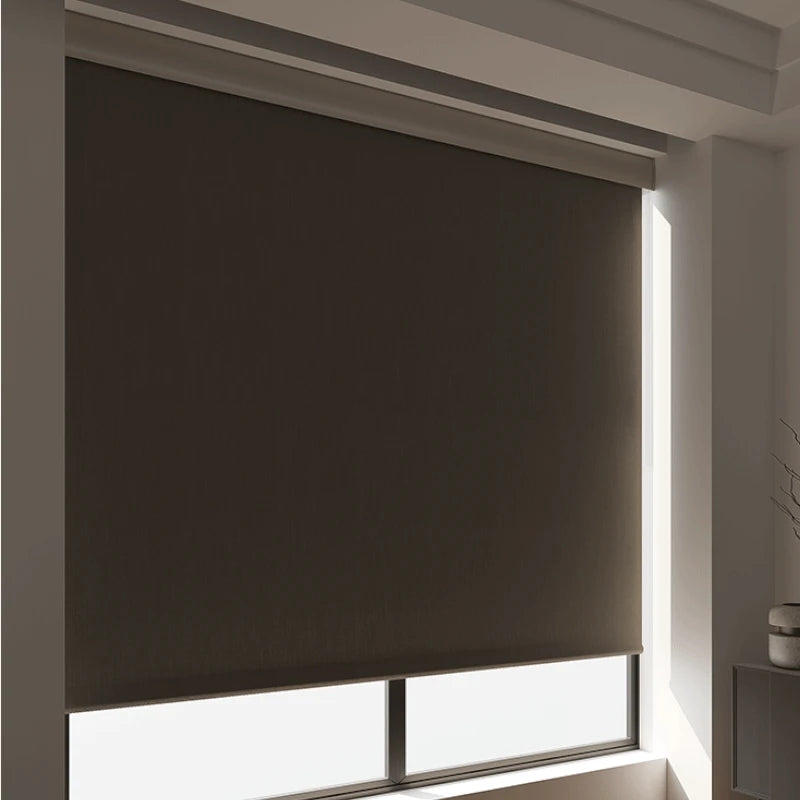 Blackout Roller Shades with Cassette - Alyssa Cotton Linen Window Blinds for Bedroom & Living Room - Light Blocking, Privacy, and UV Protection