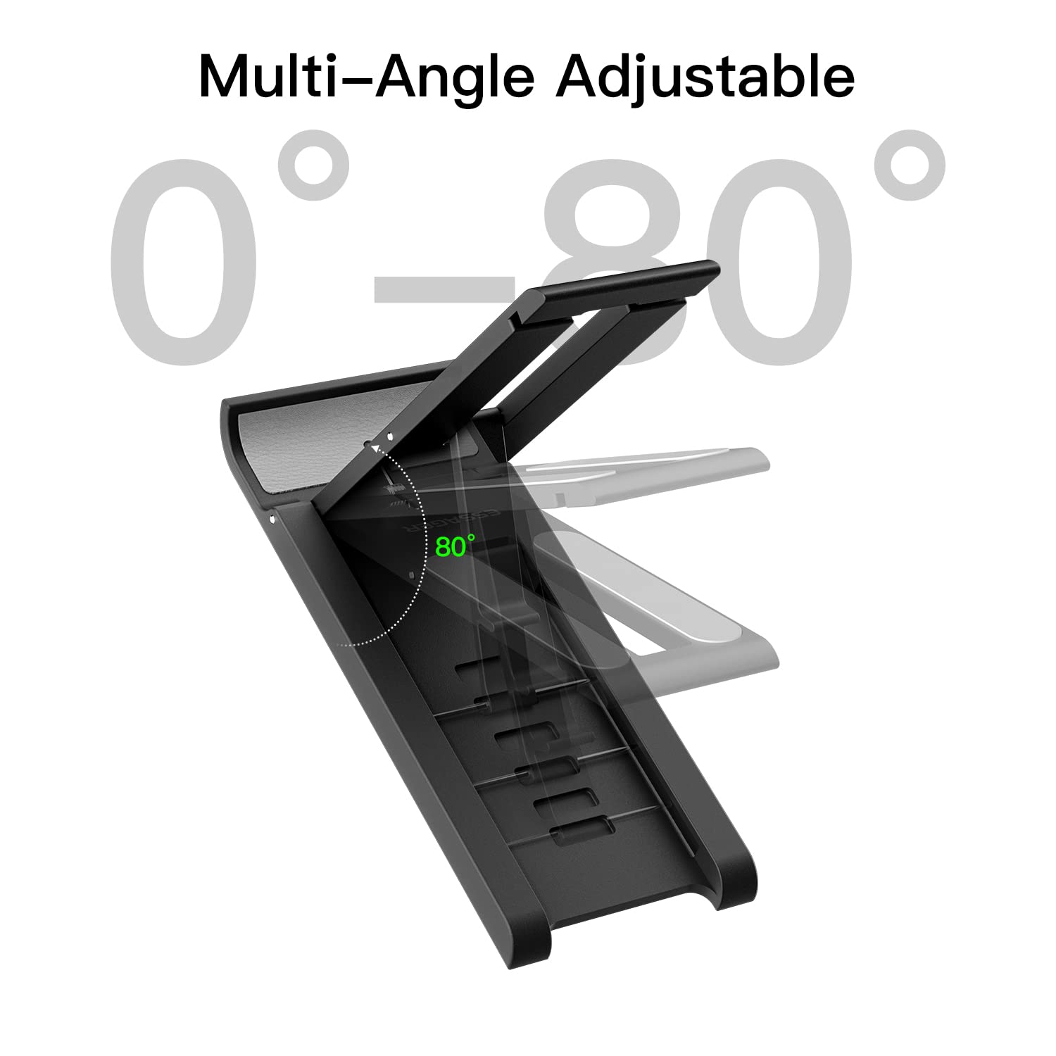 ESSAGER 2 Pack Adjustable Foldable Phone Stand - Universal Mini Cell Phone Holder for Desk, Compatible with iPhone, Kindle, Samsung & All Smartphones (White) - Perfect for Home Office, Bedside, Kitchen & Video Watching