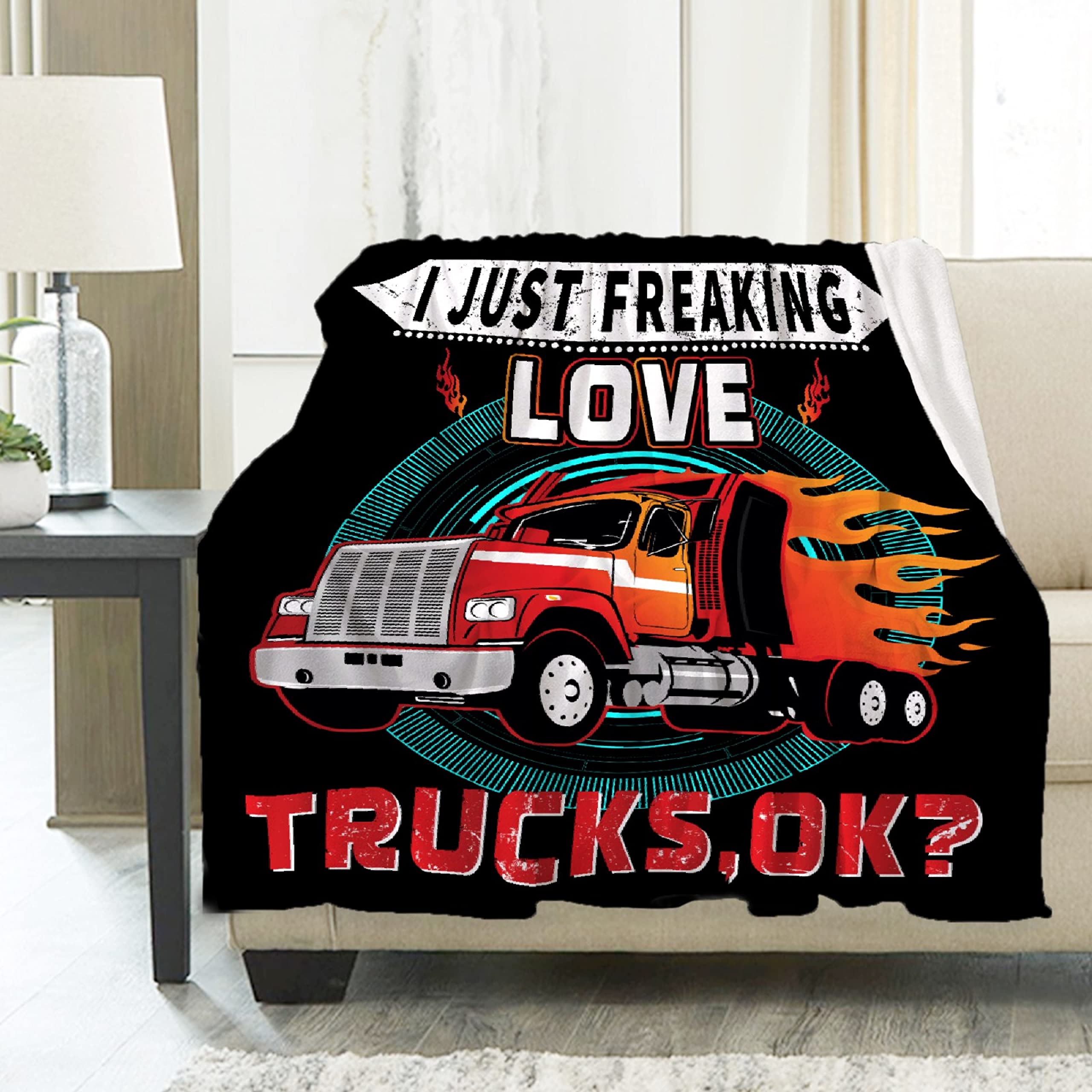 Ultra Soft Flannel Fleece Trucks Blanket - 120