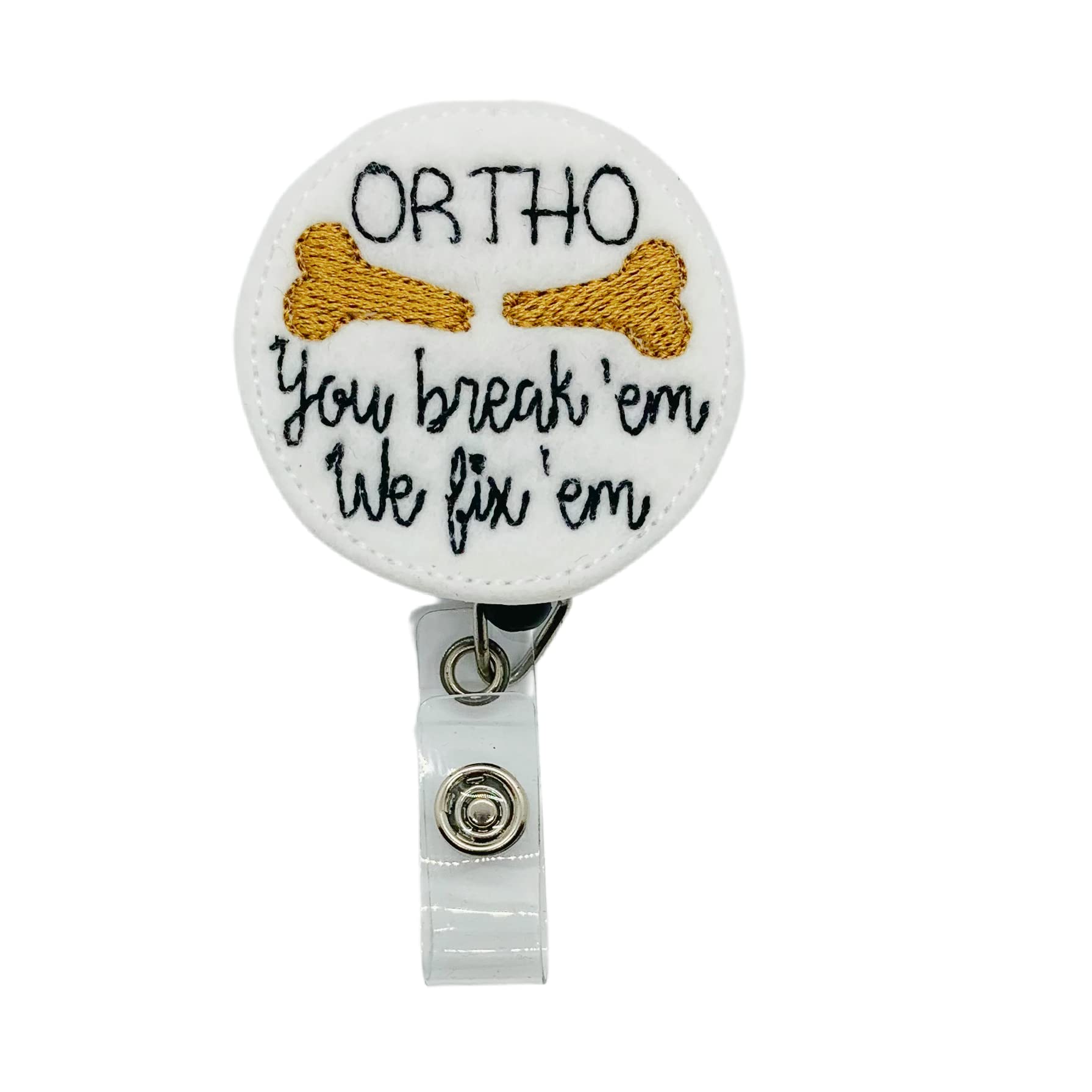 Orthopedic Nurse ID Badge Reel - Retractable RN Name Tag Clip for Work