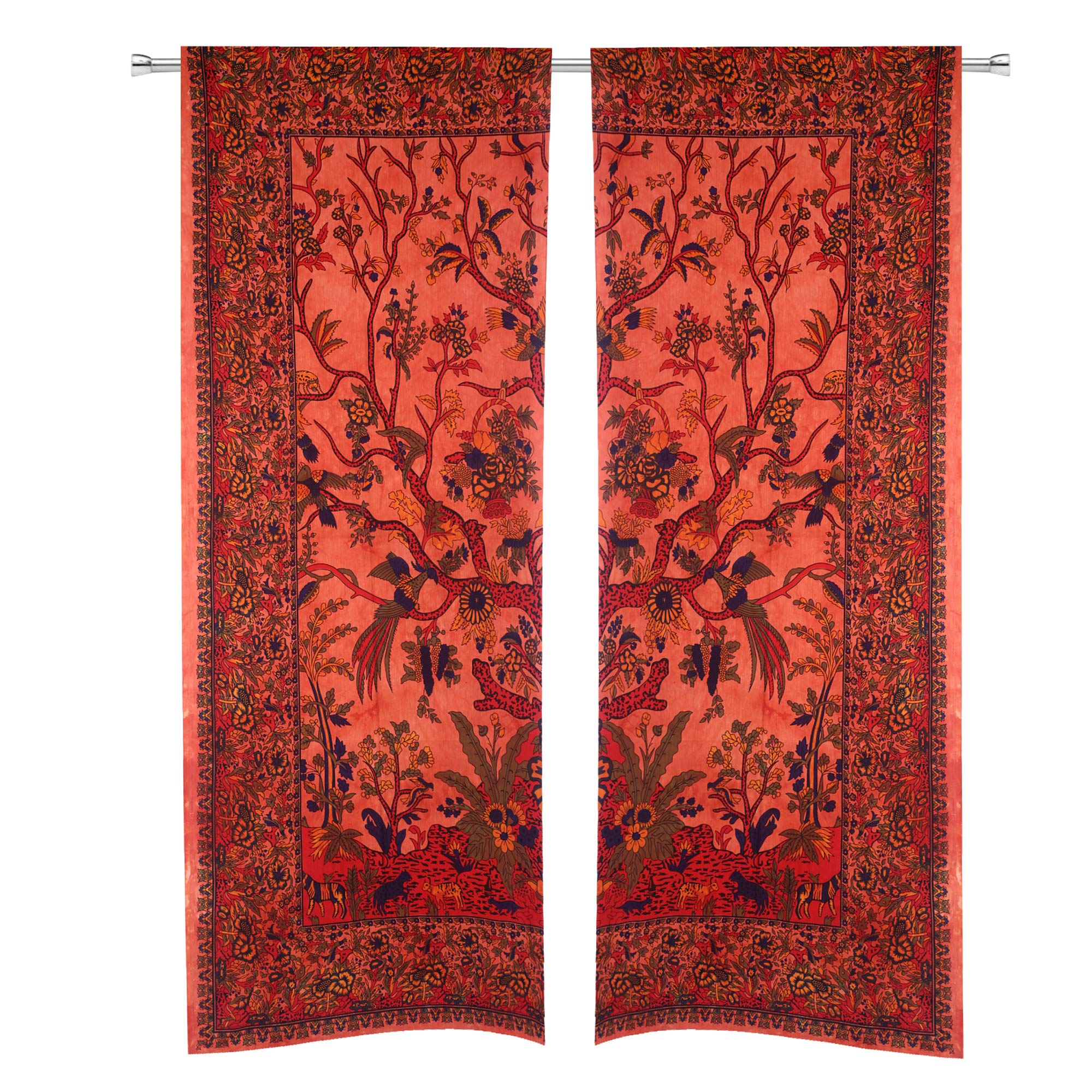 Hippie Bird Tapestry Curtains 80x82