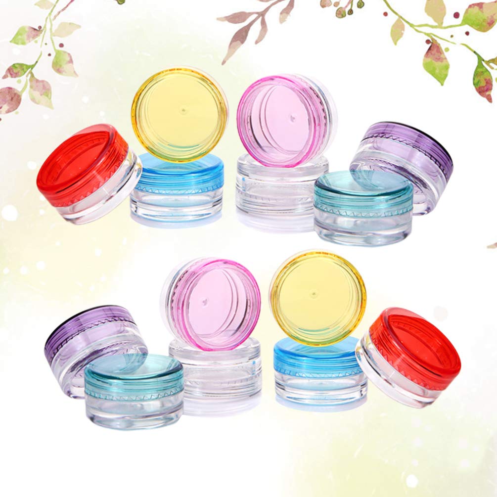 55-Piece Hemoton Leakproof Plastic Cosmetic Jars with Lids - Mini Travel Containers for Makeup Samples, Lip Balm, Creams & Beads | Perfect for DIY Beauty, Travel Toiletries & Craft Storage