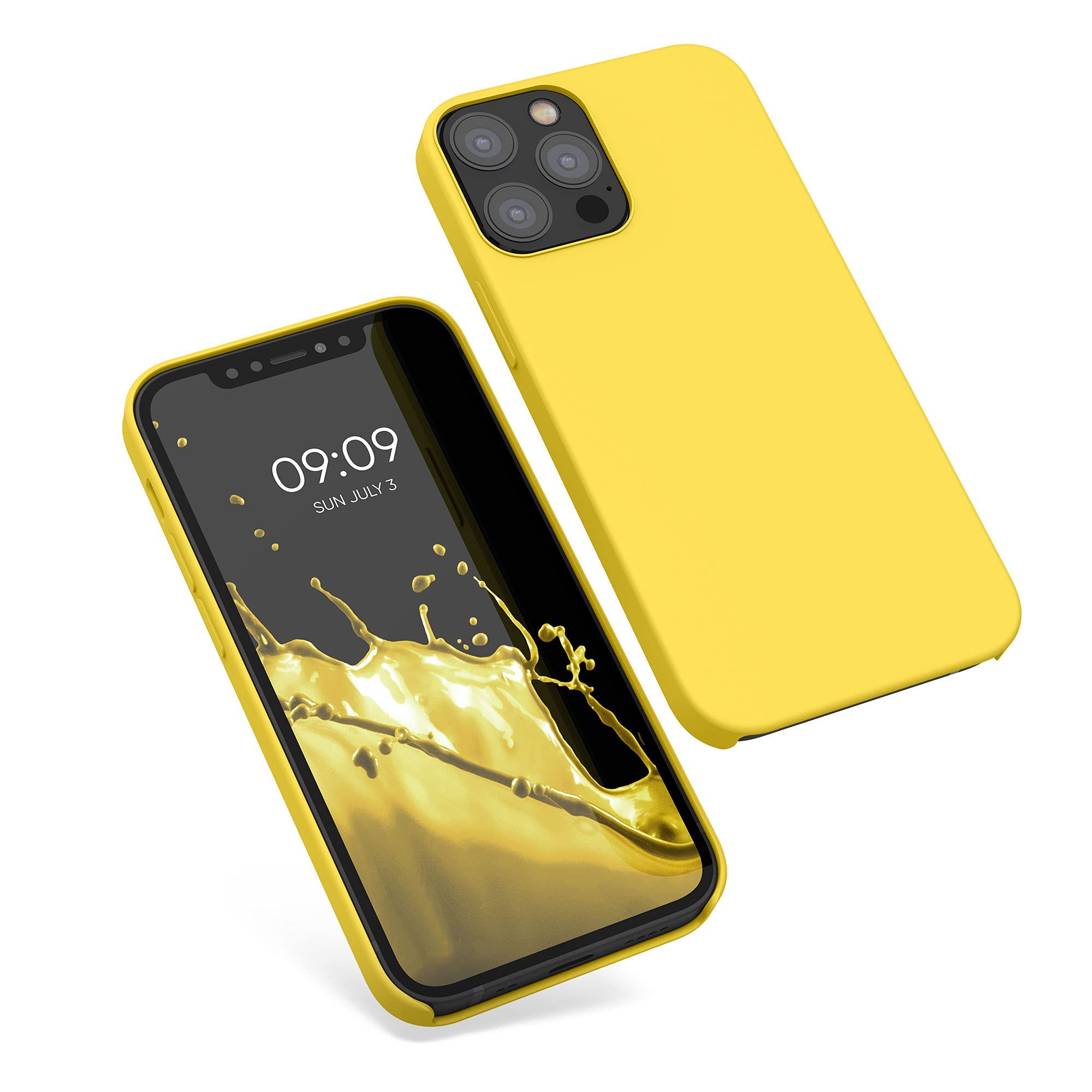 kwmobile Shockproof TPU Silicone Case for Apple iPhone 12 & iPhone 12 Pro - Soft Protective Phone Cover in Radiant Yellow - Perfect for Everyday Use, Outdoor Activities & Travel Protection