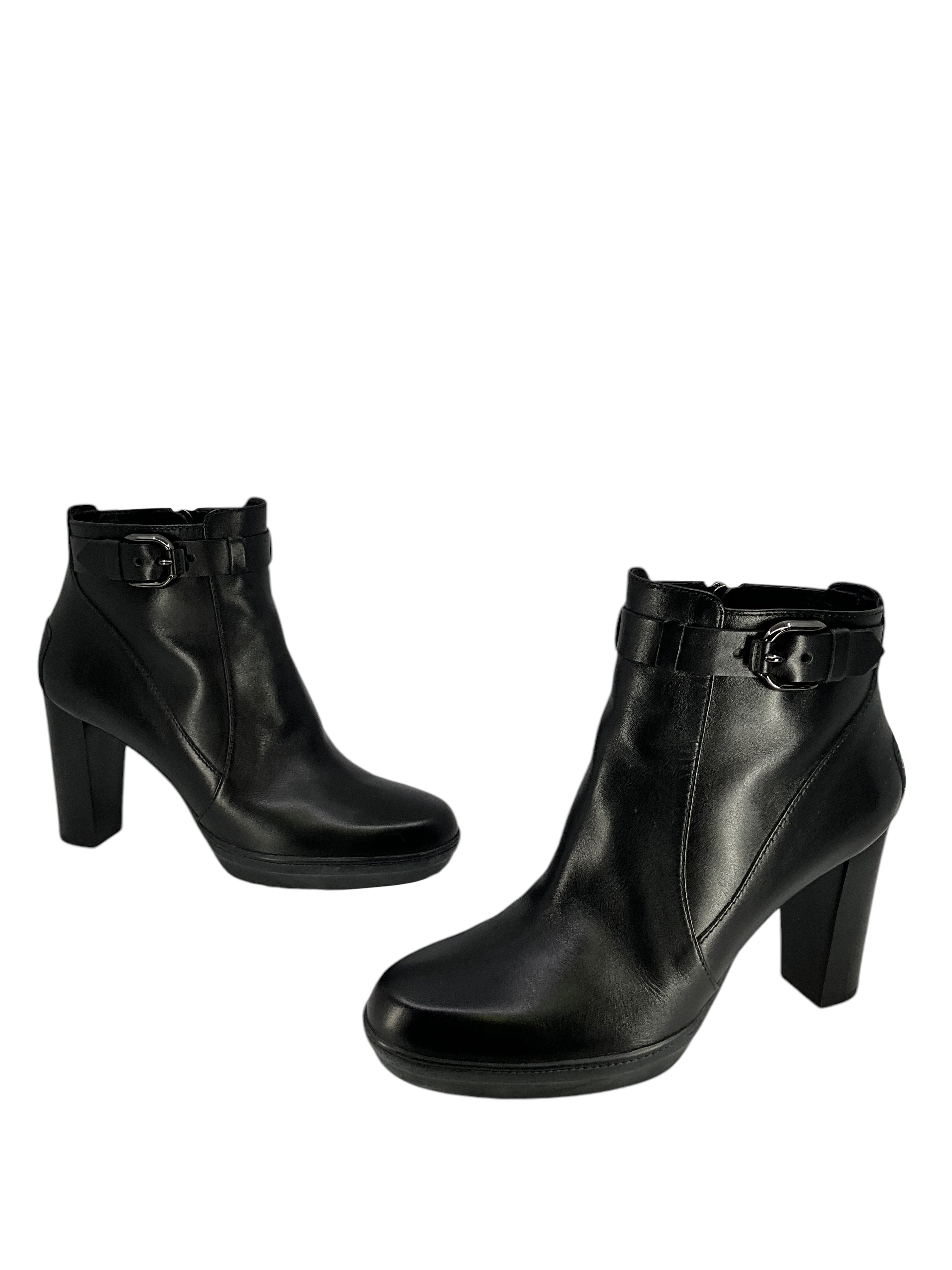 TOD'S Women's Size 8.5 Leather Ankle Boots with Buckle Detail - Stylish & Comfortable for Work, Date Night & Fall Fashion