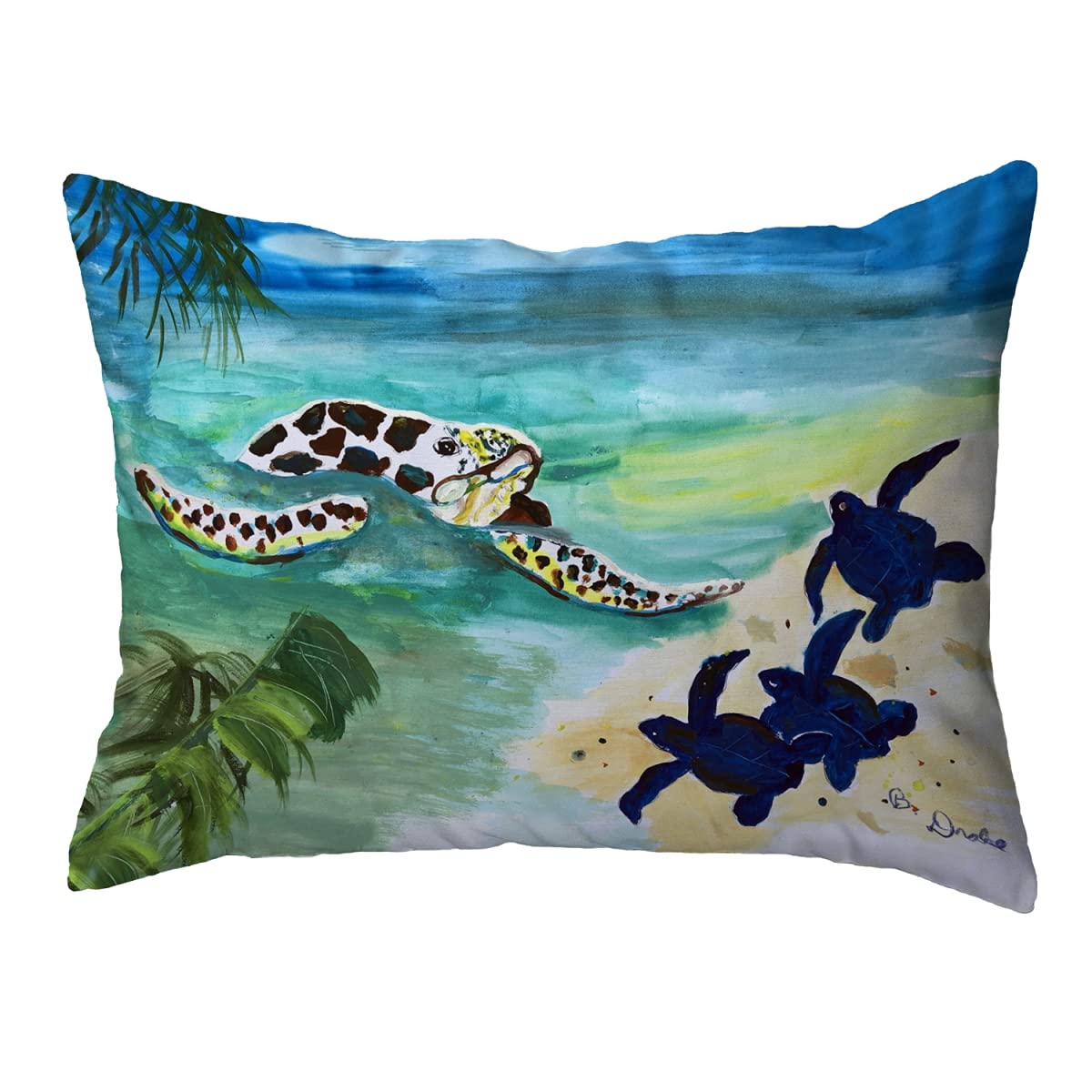 Betsy Drake NC1191 Decorative Throw Pillow 16x20 Inches - Multi-Color Accent Cushion for Sofa, Bed & Living Room Decor