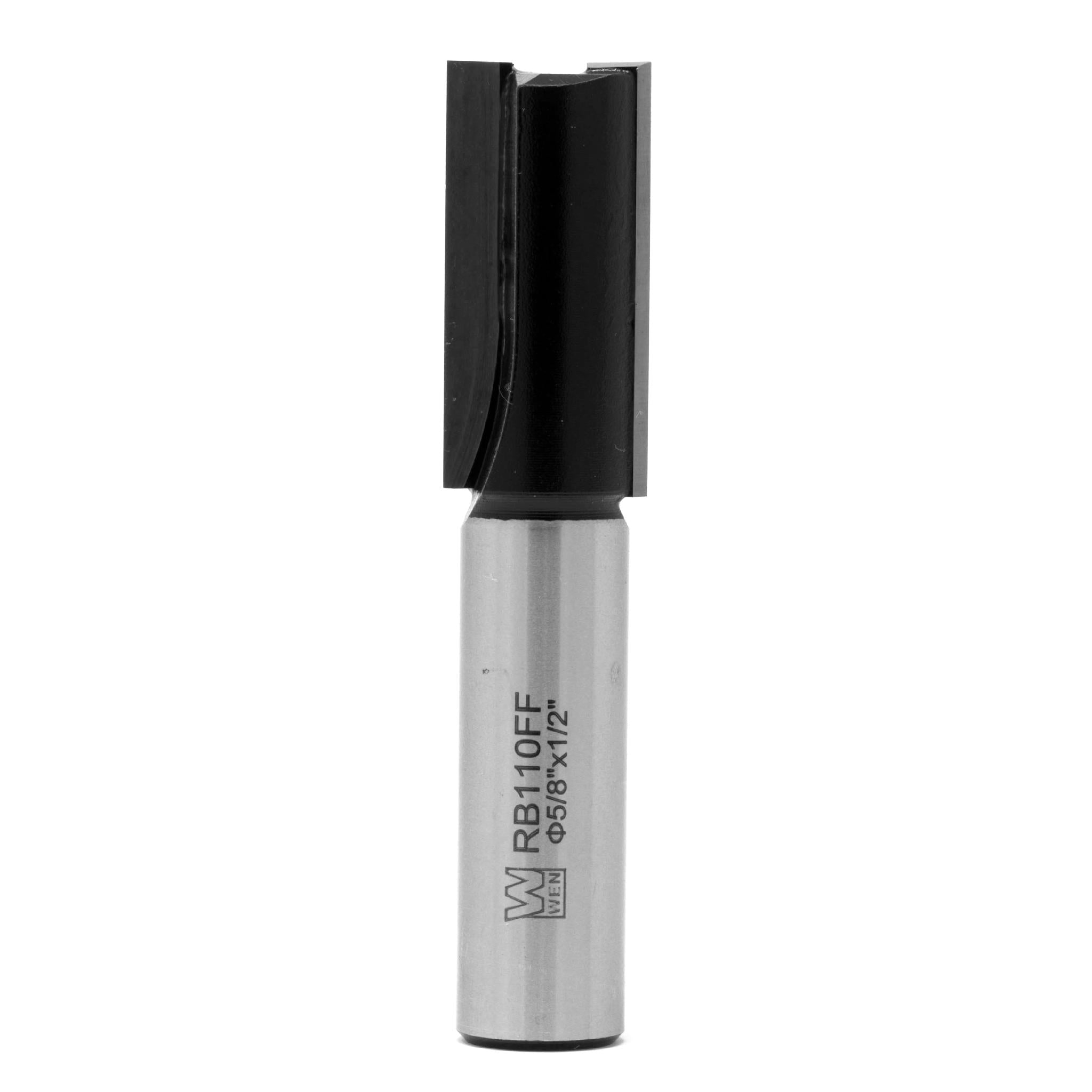 WEN RB110FF 5/8 Inch Straight 2 Flute Carbide Tipped Router Bit with 1/2 Inch Shank - Perfect for Woodworking, Cabinetry, and DIY Projects