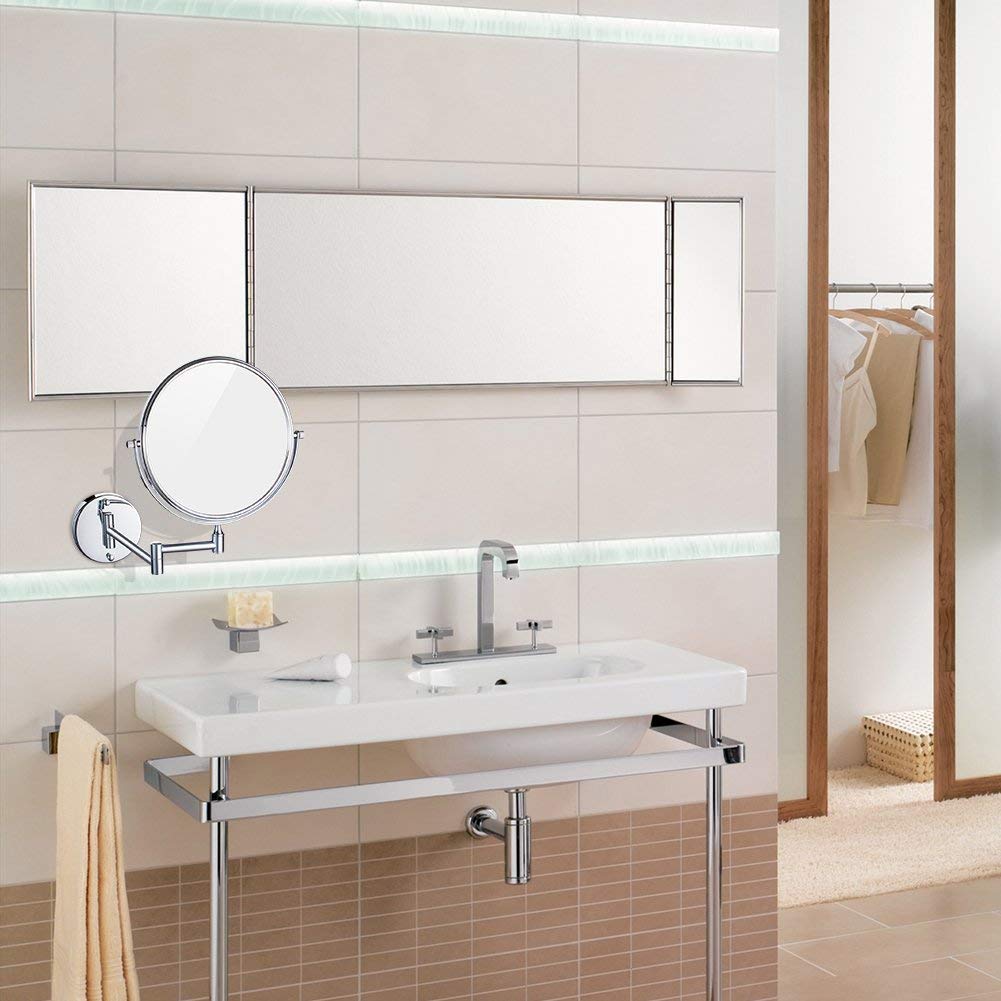 10X Magnification Wall Mount Makeup Mirror - 8 Inch Double Sided Vanity Mirror with 180° Rotation for Precise Makeup, Shaving & Skincare - Perfect for Bathroom, Bedroom & Dressing Room Vanity Setup