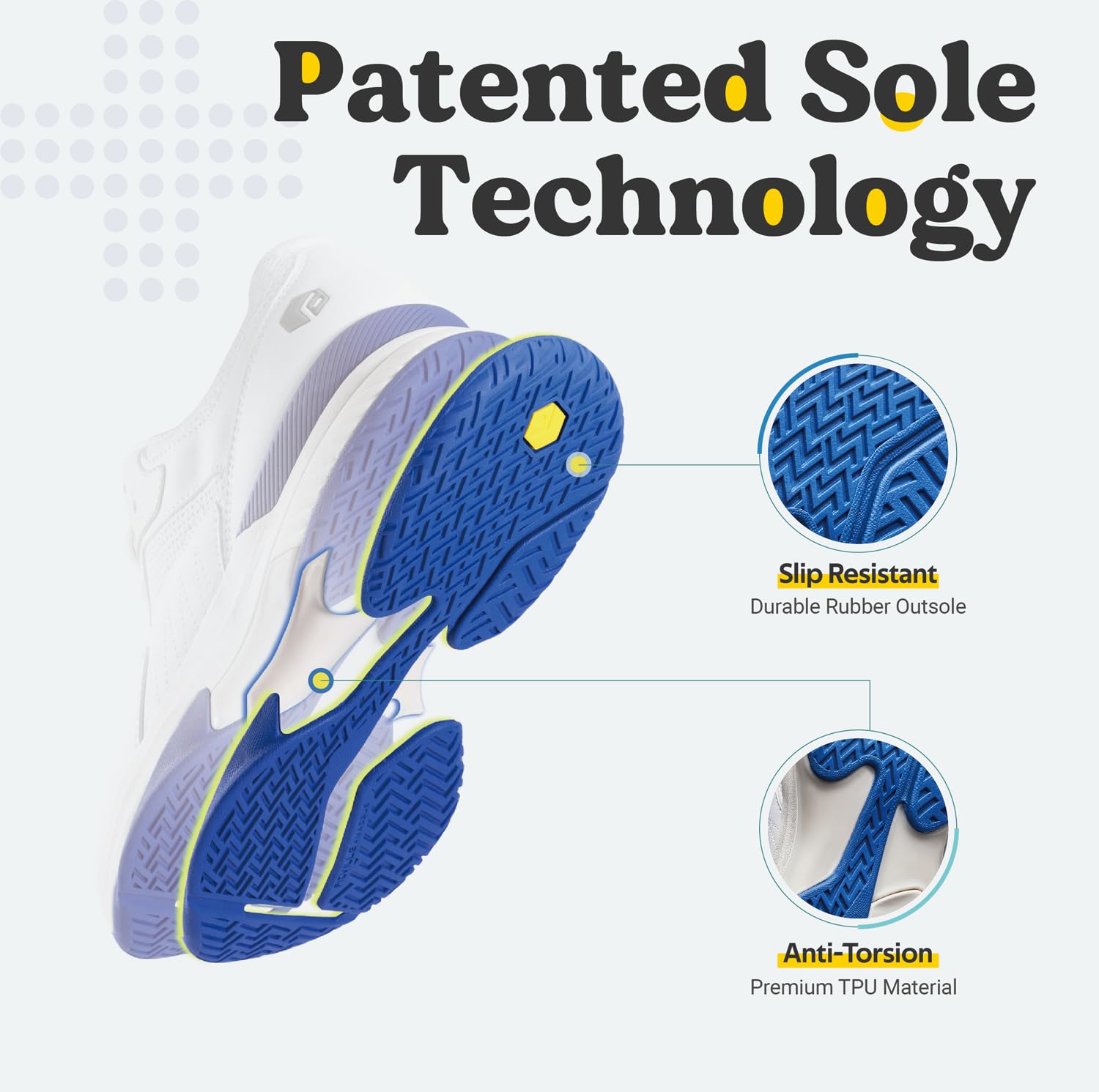 FitVille Wide Width Pickleball & Tennis Shoes for Men – Arch Support for Plantar Fasciitis – All Court Comfort for Pickleball, Tennis & Casual Wear