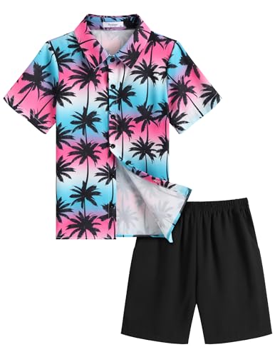 Pink/Blue Tie Dye - Palm Tree
