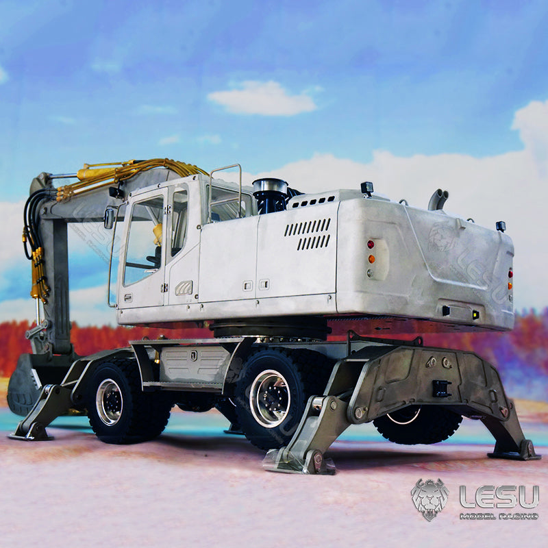 1/14 LESU RC Metal Aoue ET30H Wheeled Excavator Toy - Hydraulic System with Pump Valve, LED Lights & Axle - Fast Shipping - Perfect for Construction Simulation, RC Hobbyists & Collectors