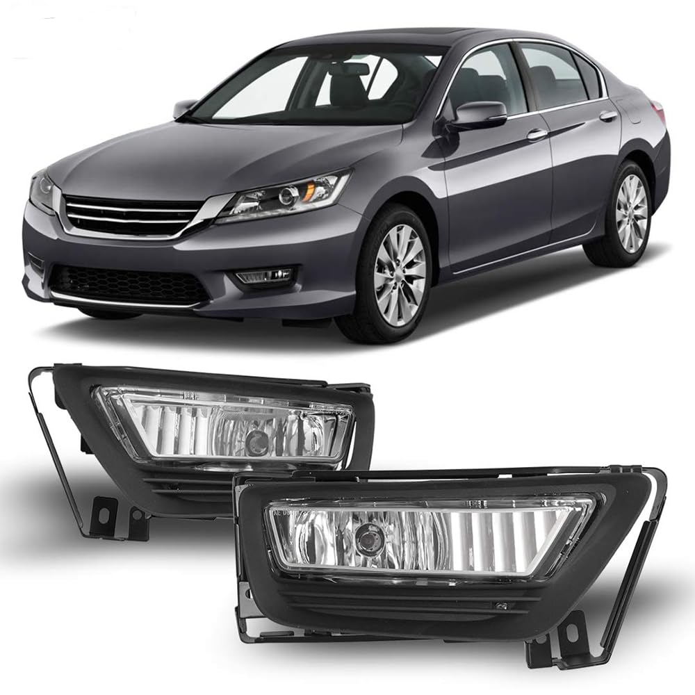 Winjet Fog Lights Kit Compatible with 2013-2015 Honda Accord - Includes Switch & Wiring Harness - Perfect for Night Driving & Off-Road Adventures