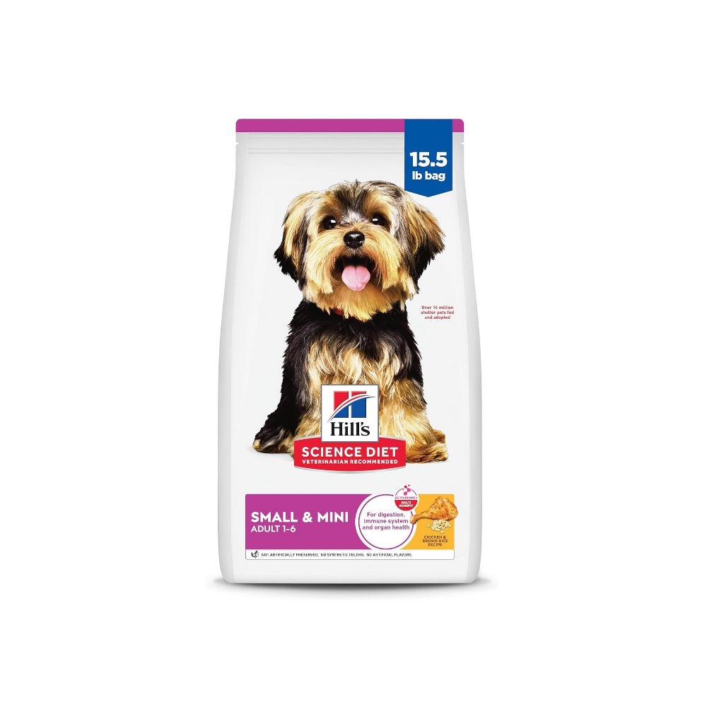 Science Diet Small & Mini Adult Dry Dog Food - Chicken & Brown Rice Recipe for Small Breeds (1-6 Years) | Perfect for Indoor & Outdoor Active Dogs