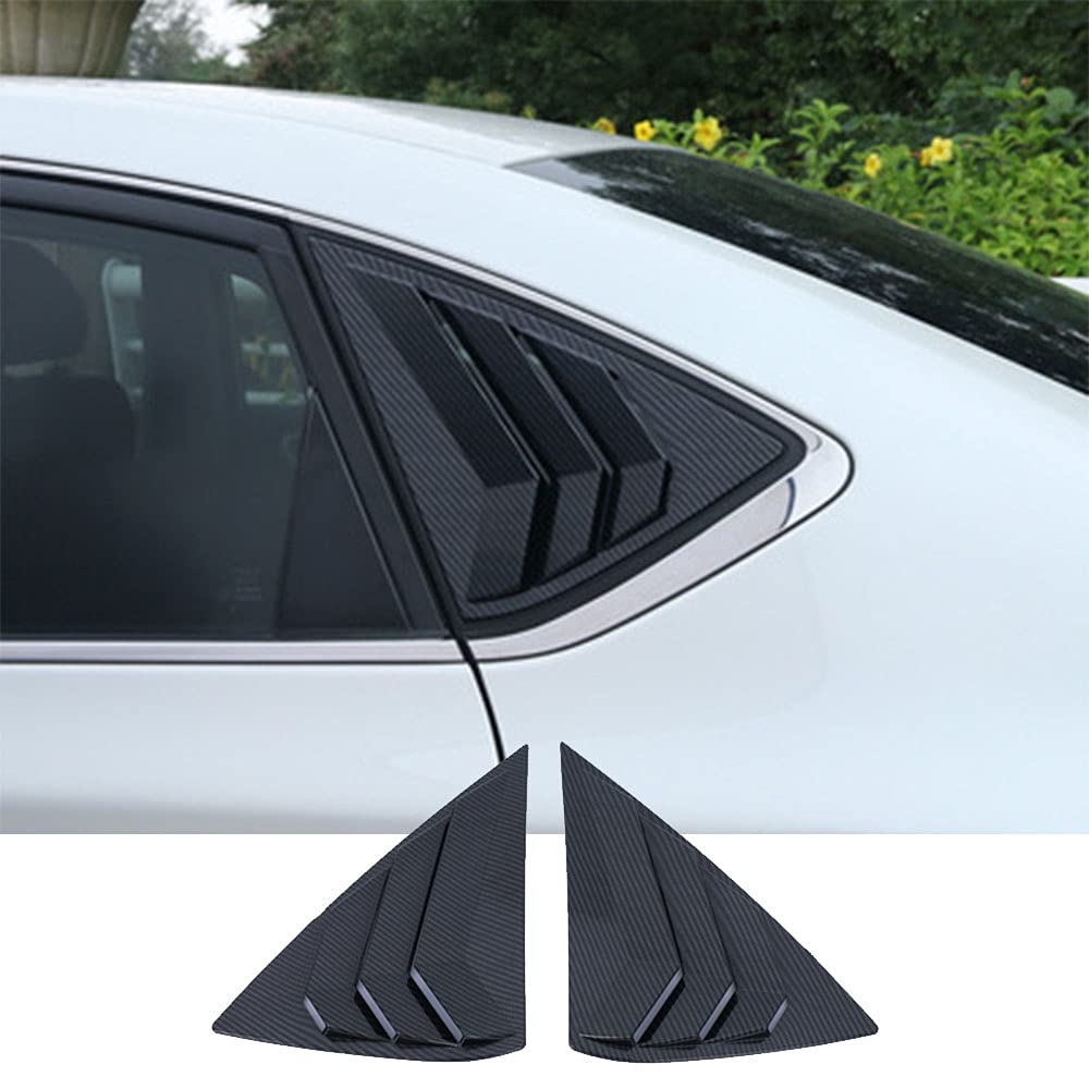 Carbon Fiber Rear Window Louvers for Nissan Sentra 2013-2019 - ABS Plastic Air Vent Scoop Shades, Custom Fit Side Window Blinds & Trim - Enhances Style & Sun Protection for Daily Driving & Car Shows