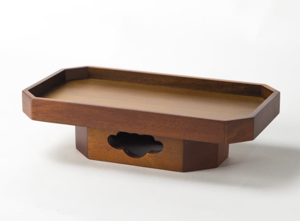 SGI Soka Gakkai Cherry Blossom Wooden Fruit Plate - Elegant Serving Tray for Tea Parties, Home Decor & Japanese Dining