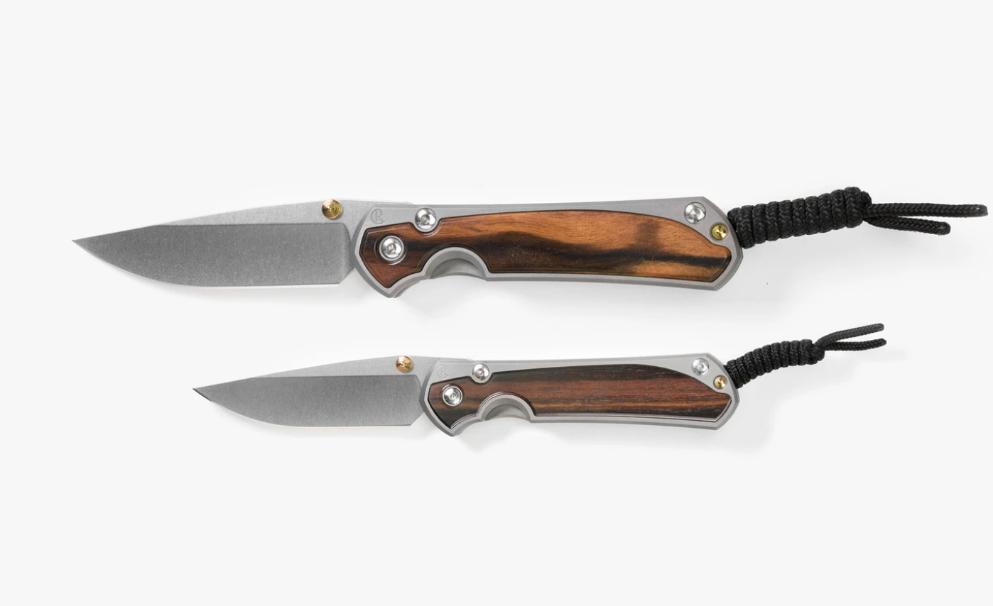 Chris Reeve Knives Large Sebenza 31 Drop Point Folding Knife - Magnacut Blade, Macassar Ebony Inlays & Titanium Handles - Premium EDC Pocket Knife for Camping, Hiking & Outdoor Adventures