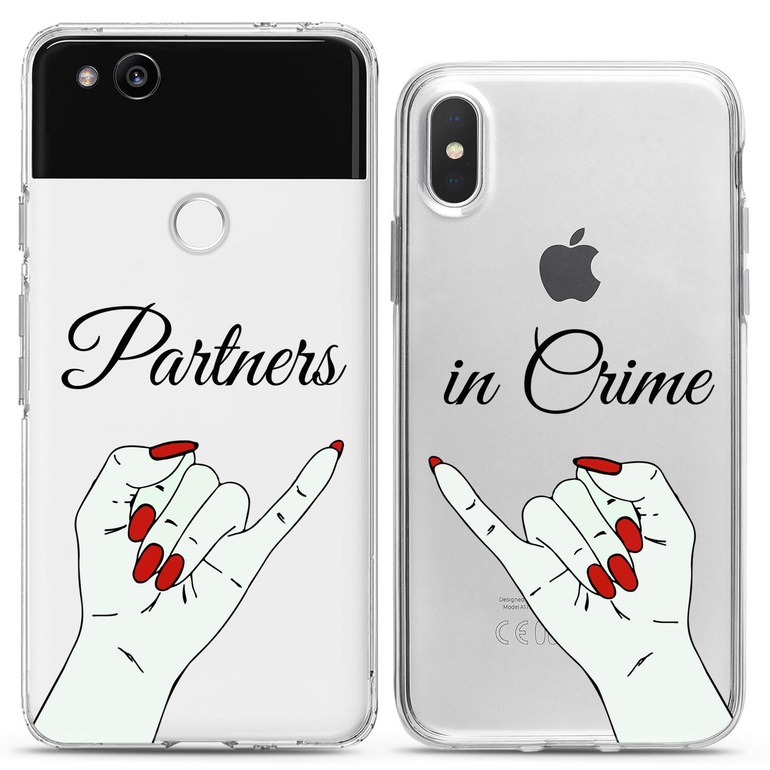 Matching Couple Phone Cases for iPhone 16/15/14/13/12/11 Pro Max/Mini/XS/X/8 Plus/7+/XR/10/SE/5 - Cute Anniversary Gift for Couples, Best Friends, Soulmates - Durable Silicone Cover - Perfect for Valentine's Day, Wedding, Birthday & Everyday Use