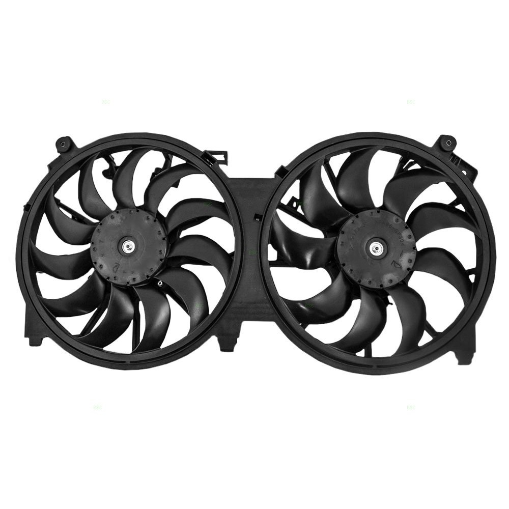 Brock Replacement Dual Cooling Fan Motor Assembly Compatible with 2007-2011 Nissan Altima 21481-JA100 21481-JA000 - Perfect for Engine Cooling System Repair & Maintenance