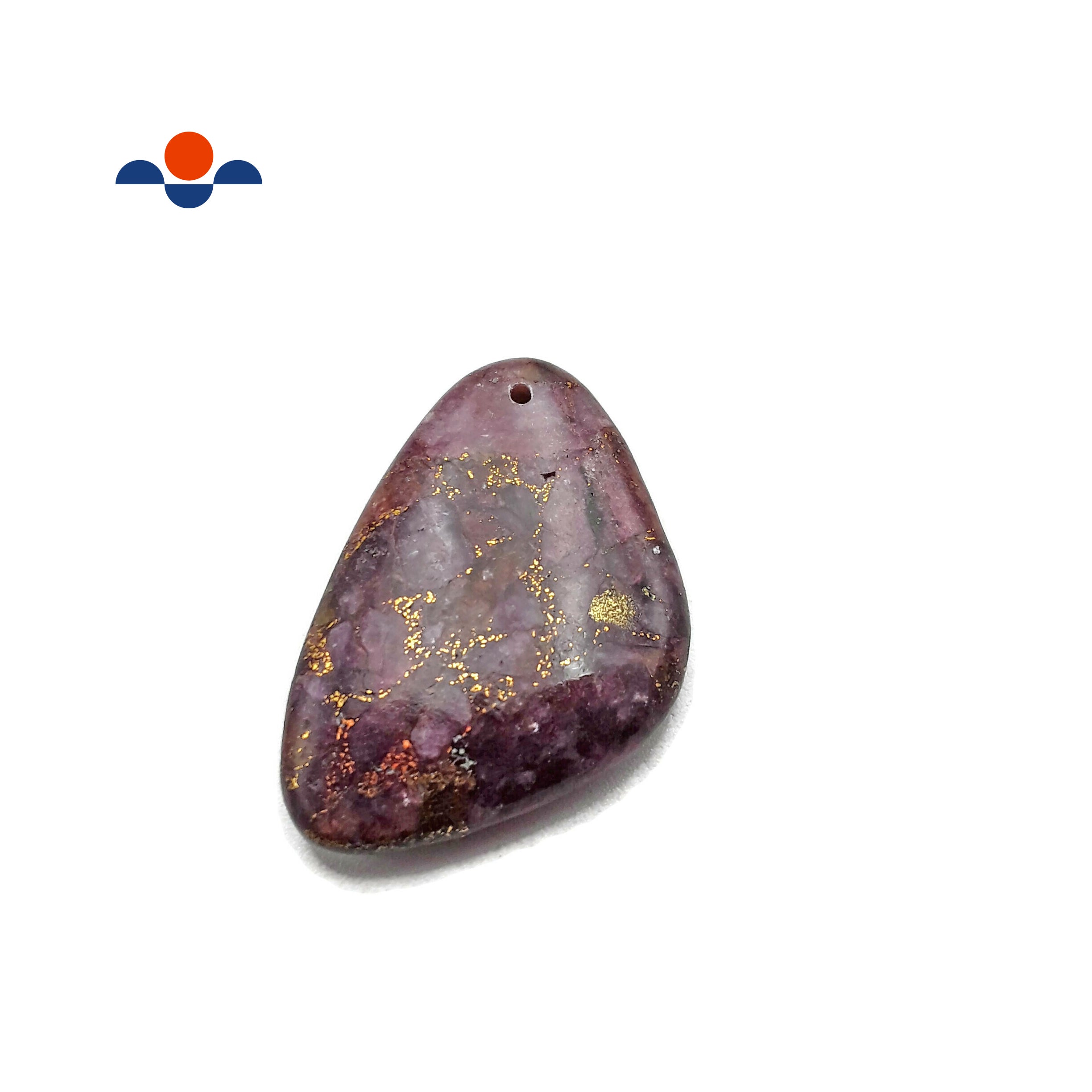 Natural Lepidolite with Gold Matrix Pendant - 30x45mm Irregular Healing Crystal Jewelry for Meditation, Stress Relief & Spiritual Balance