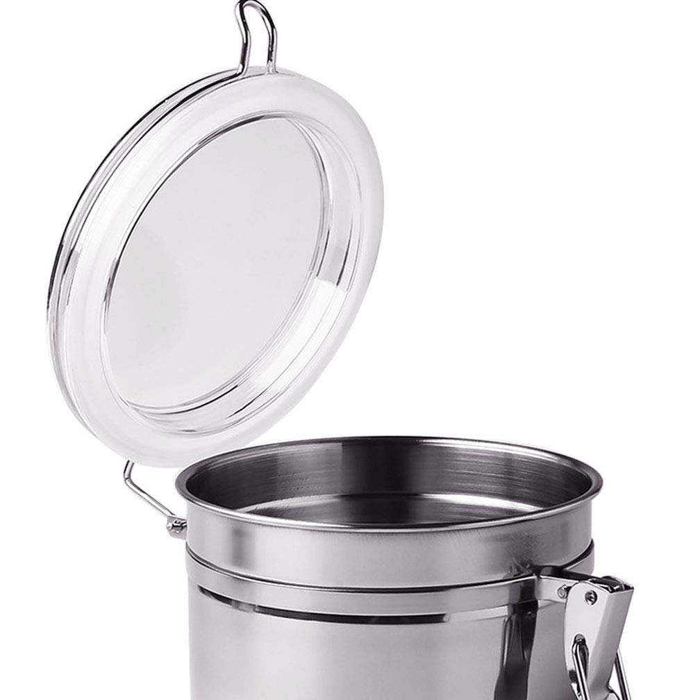 Premium Stainless Steel Airtight Food Storage Container - 4-Piece Set for Sugar, Tea, Coffee, Cookies & Dry Snacks - Kitchen Pantry Organization with Clear Lid & Locking Clamp - Ideal for Home, Office & Camping Use