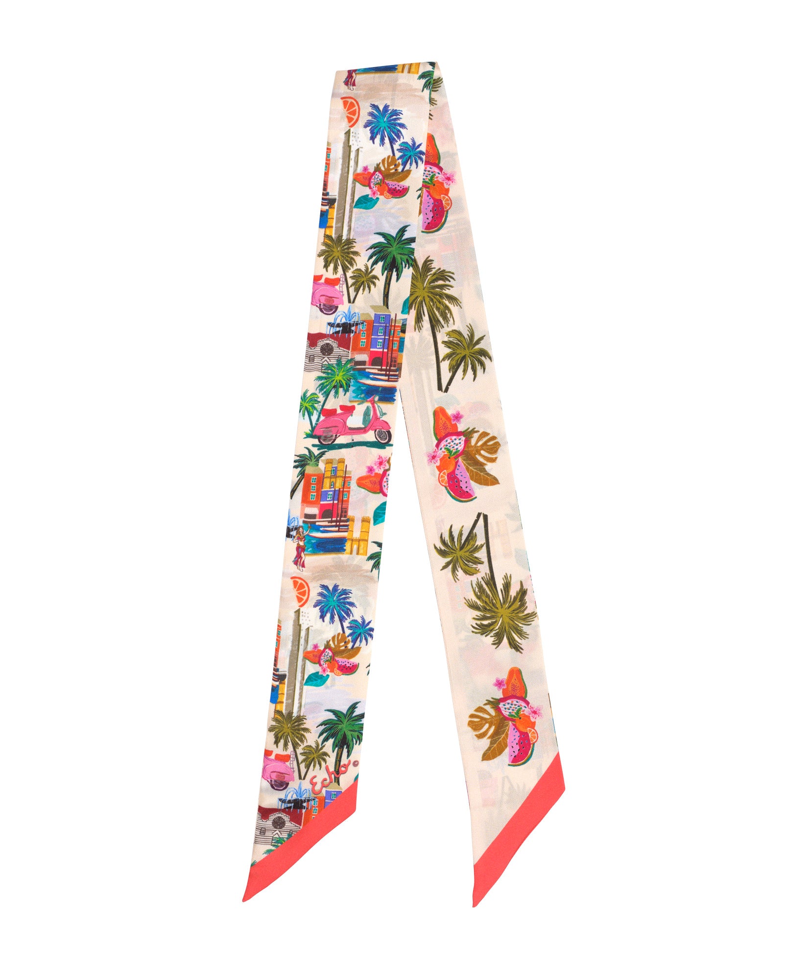 Elegant Positano Silk Ribbon Scarf - Lightweight Luxury Womens Fashion Accessory for Travel, Weddings & Special Occasions