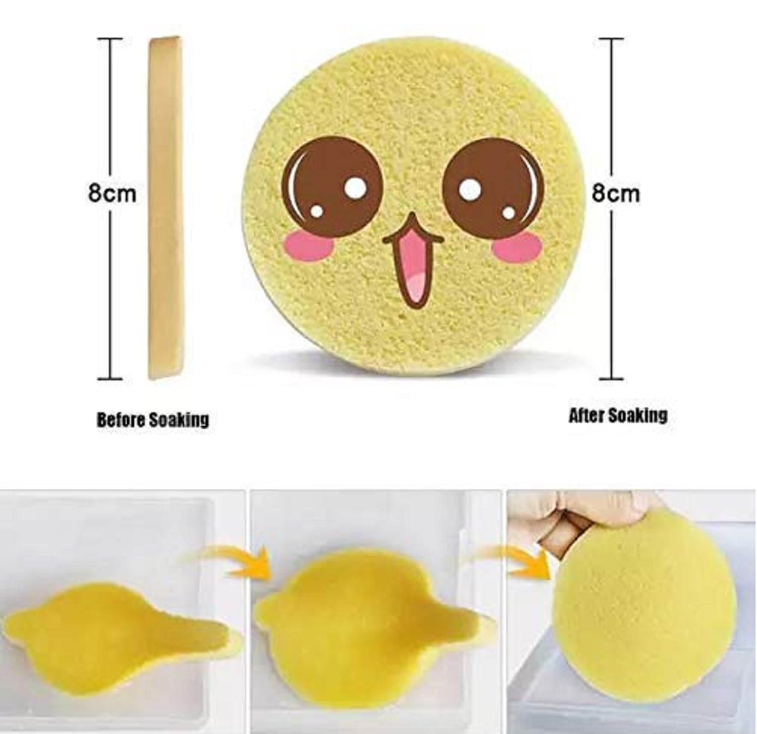 Mapperz Facial Cleansing Sponge Set - 12 Pack Exfoliating Wash Puff & Soft Cleansing Pads for Deep Pore Cleaning (Multicolor) - Perfect for Daily Skincare Routine & Makeup Removal