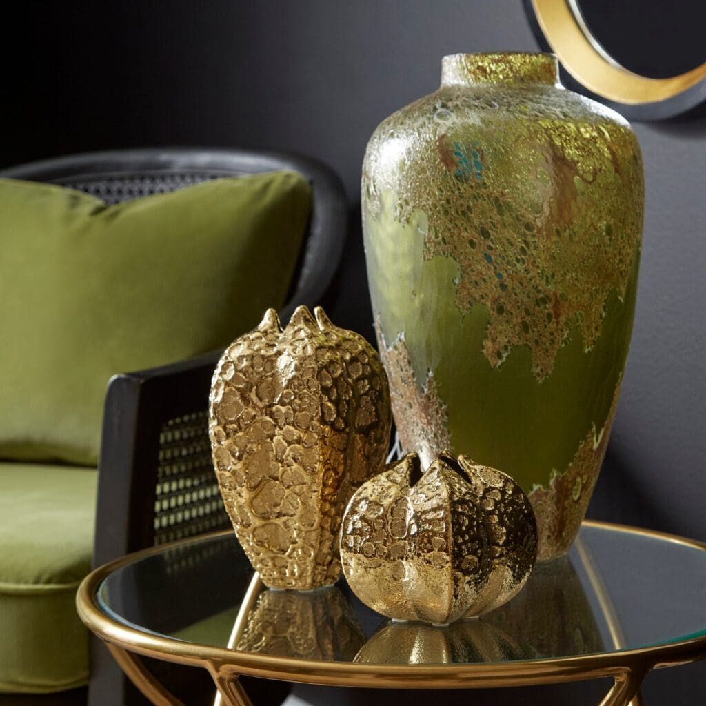 Cyan Design 10801 Pores Vase - Gold Medium Size - Elegant Home Decor for Living Room, Dining Table, or Wedding Centerpiece